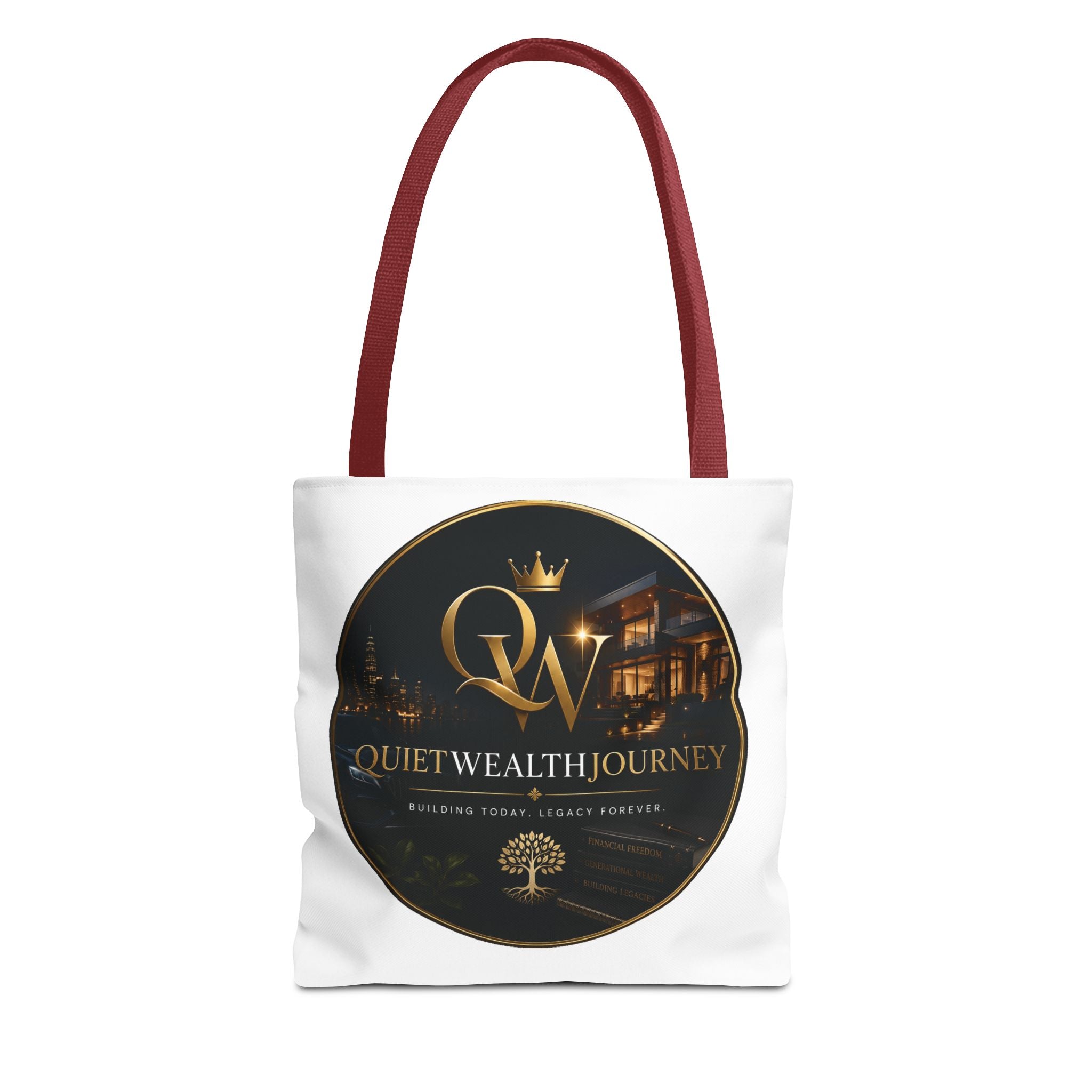 Quiet Wealth Journey Lifestyle Logo Tote – Dark — alternate product view by Quiet Wealth Journey