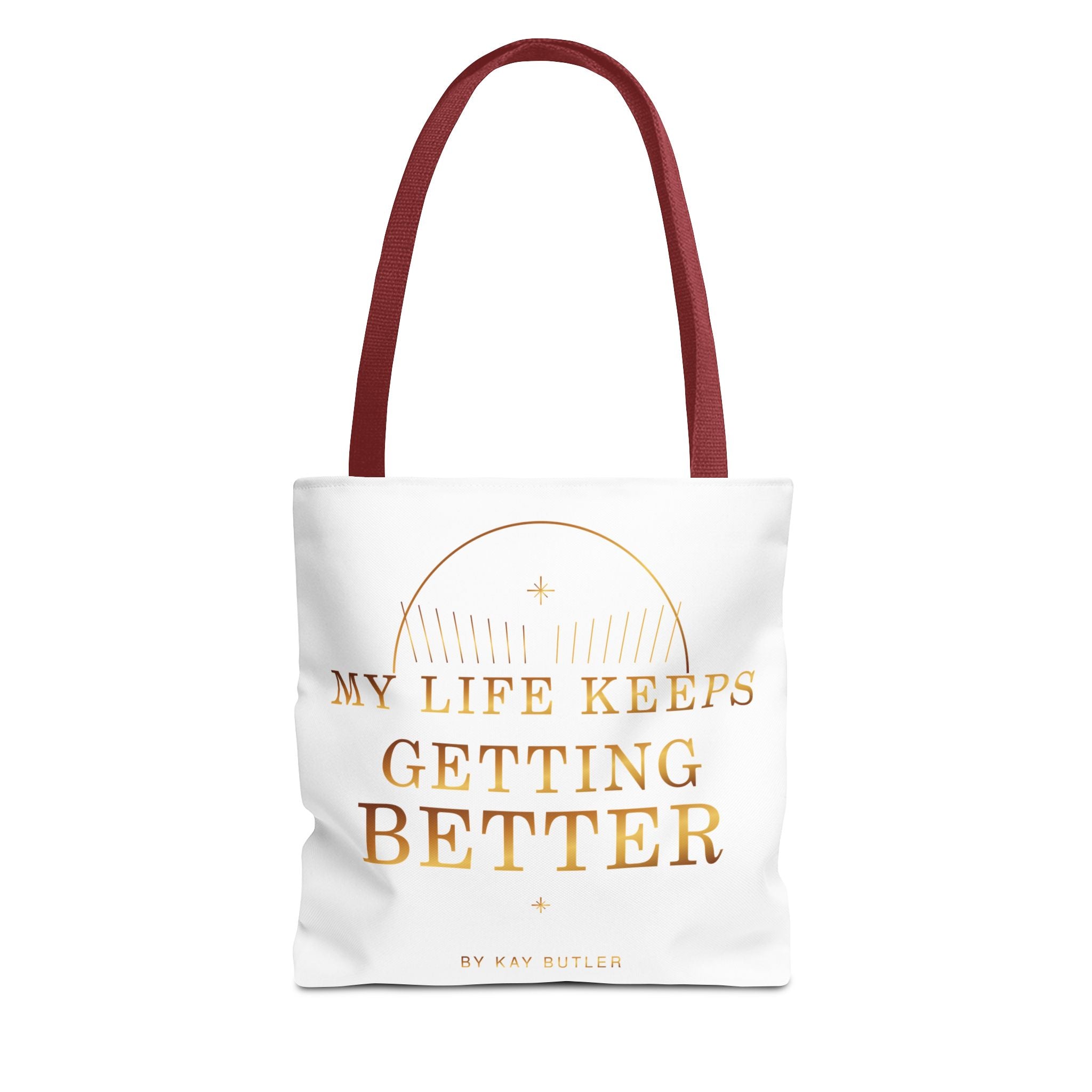 My Life Keeps Getting Better Gold Statement Tote — alternate product view by Quiet Wealth Journey
