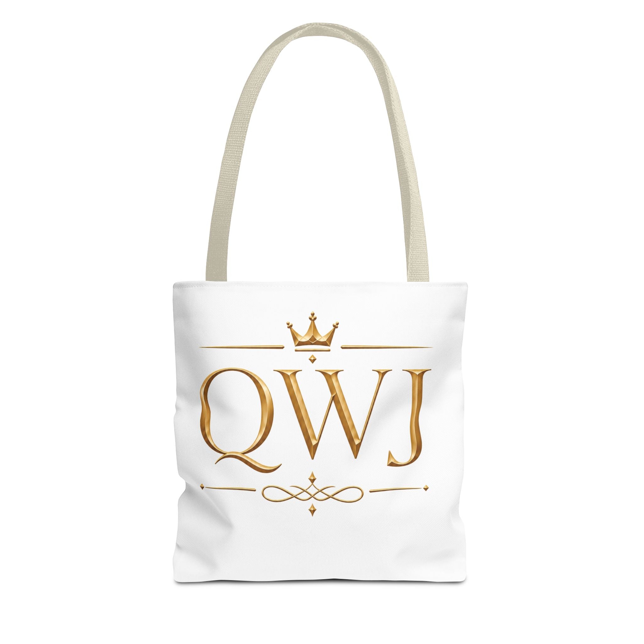 QWJ Gold Monogram Statement Tote — additional product view by Quiet Wealth Journey