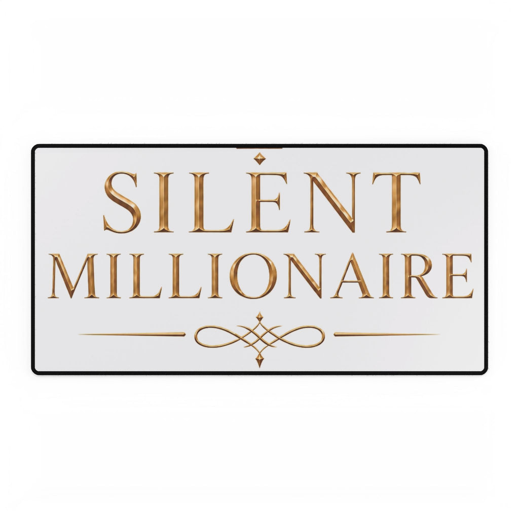 Silent Millionaire Gold Statement Desk Mat — featured product view by Quiet Wealth Journey