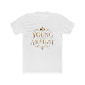 Young & Abundant Gold Statement Tee — featured product view by Quiet Wealth Journey
