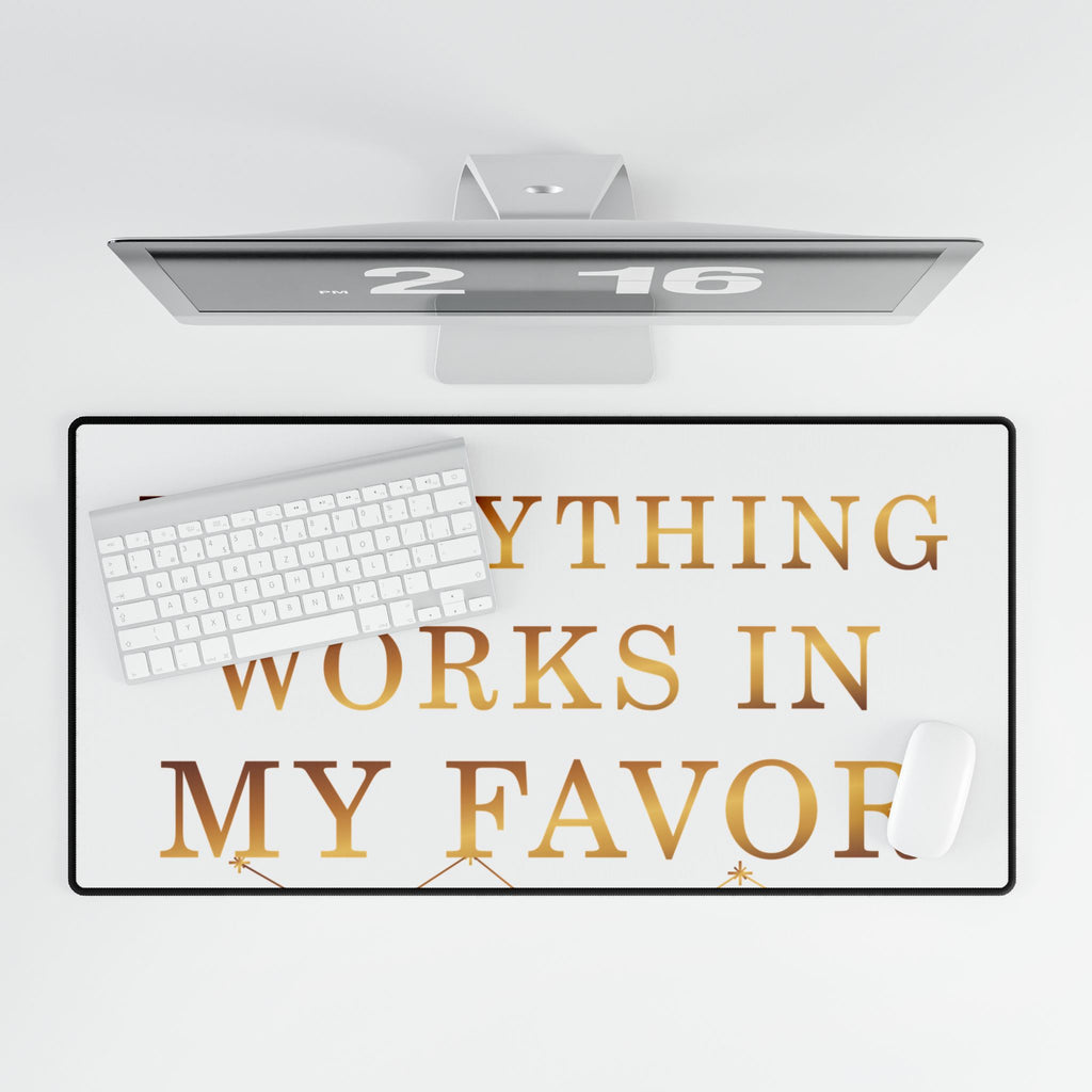 Everything Works in My Favor Affirmation Desk Mat — additional product view by Quiet Wealth Journey