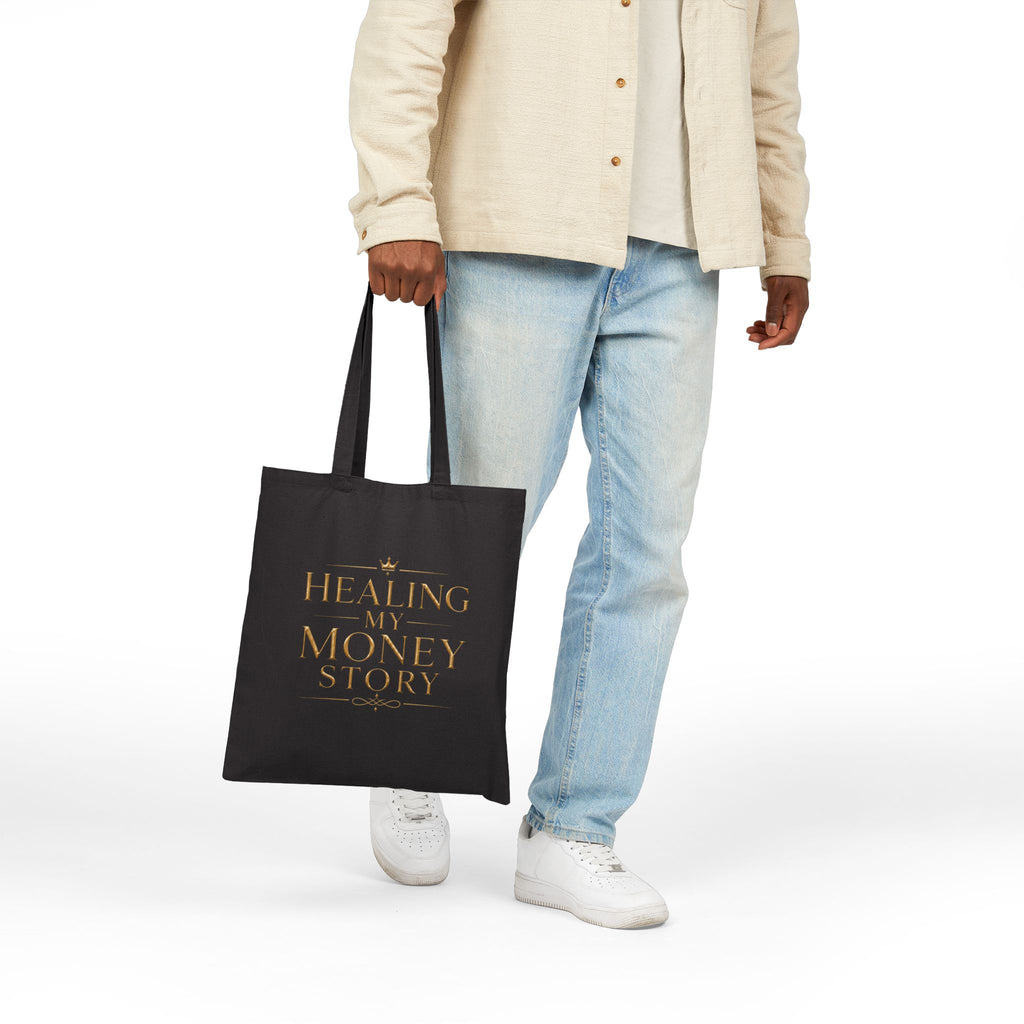 Healing My Money Story | Quiet Wealth Journey Canvas Tote Bag