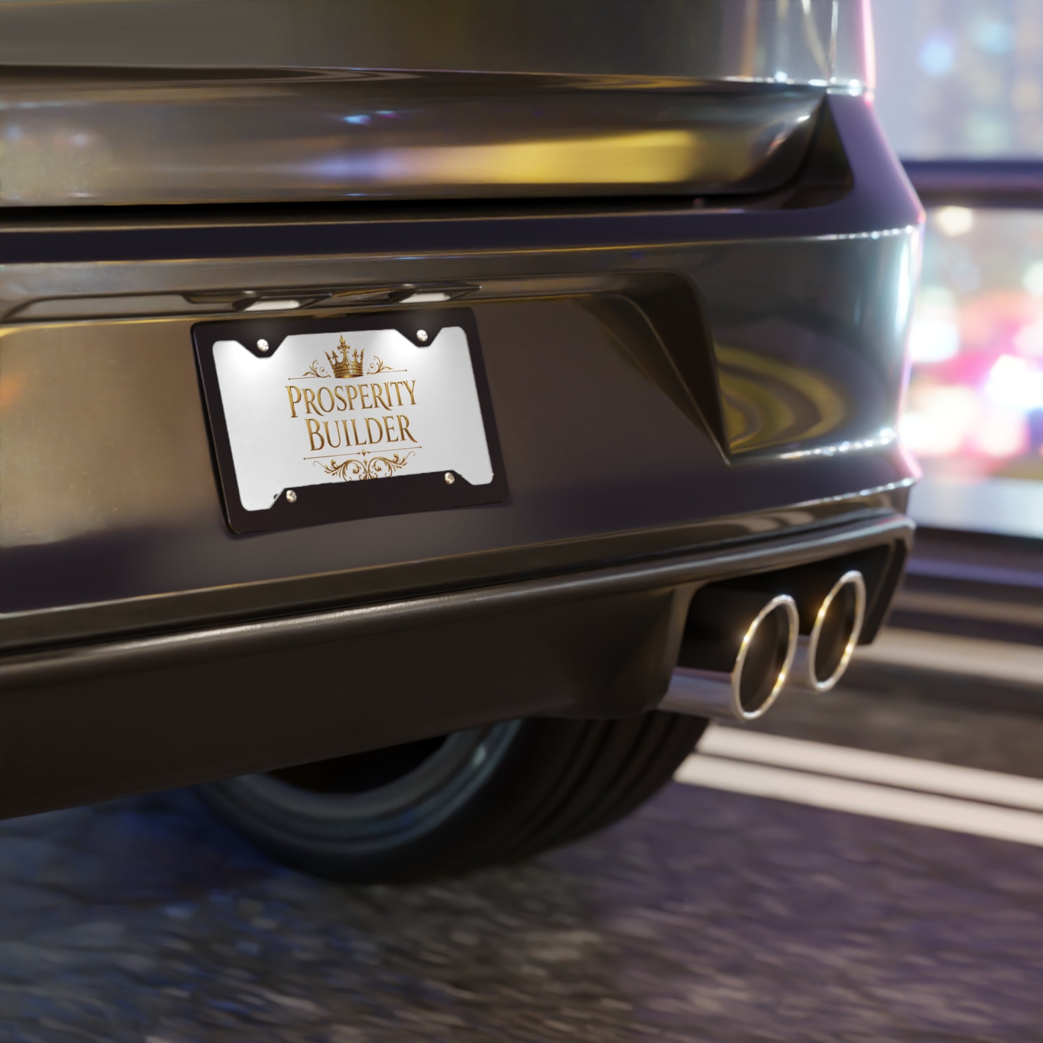 Prosperity Builder Gold Vanity Plate — design detail view by Quiet Wealth Journey