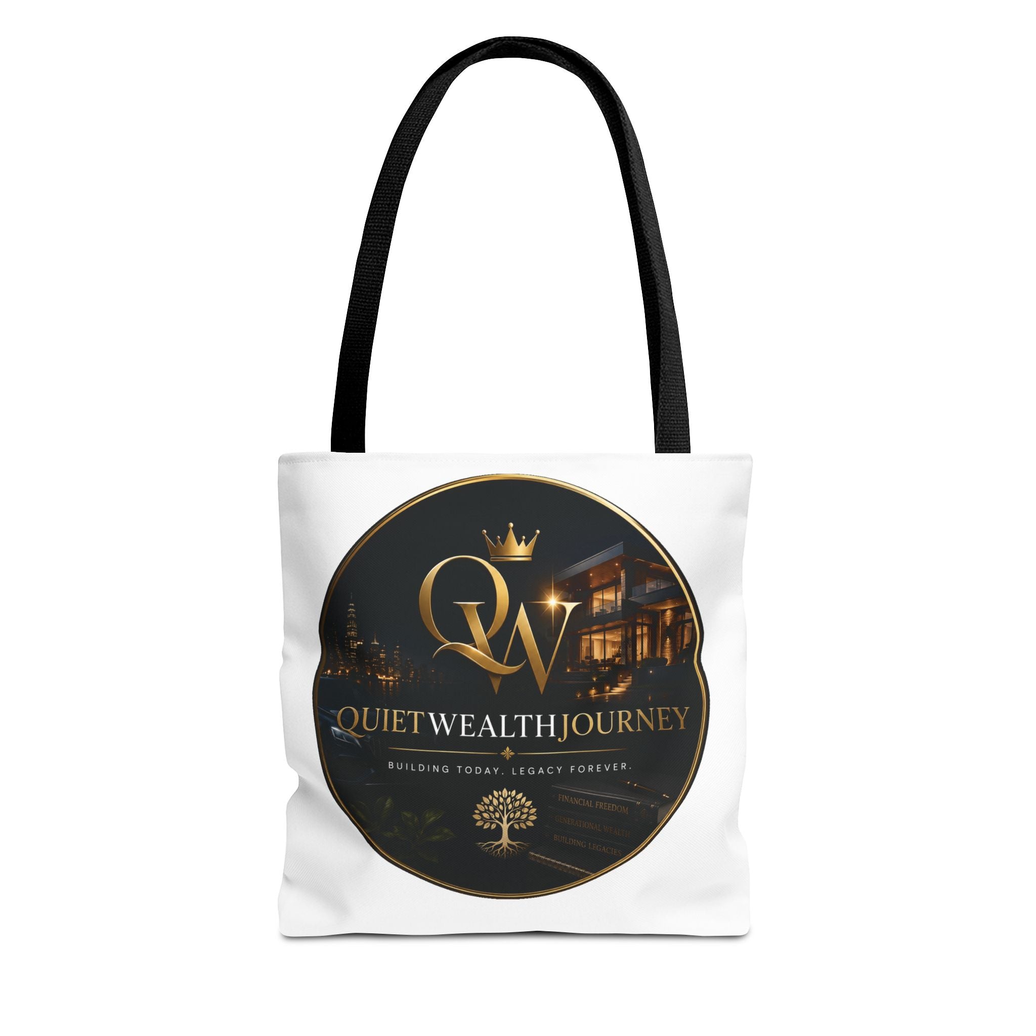 Quiet Wealth Journey Lifestyle Logo Tote – Dark — featured product view by Quiet Wealth Journey