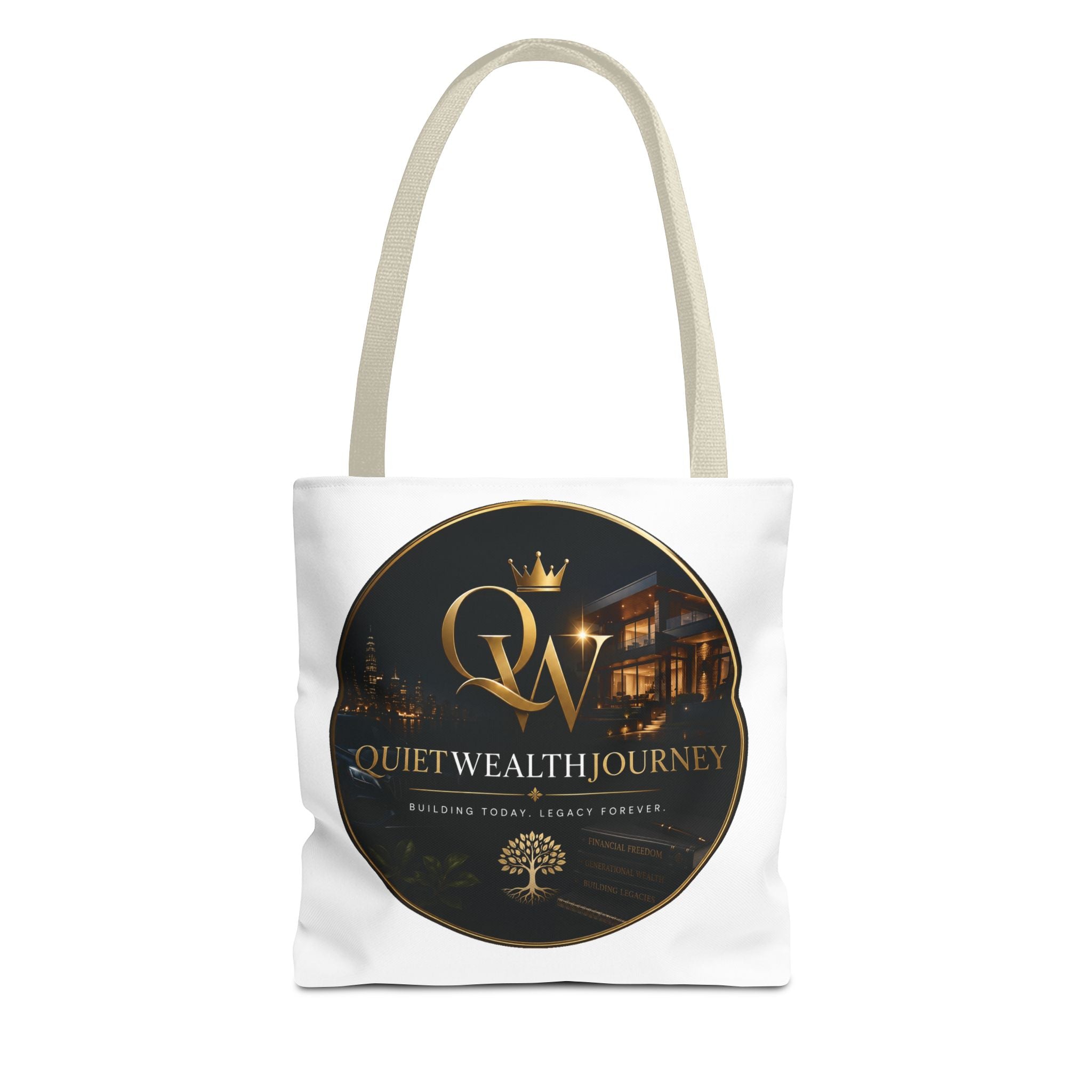 Quiet Wealth Journey Lifestyle Logo Tote – Dark — additional product view by Quiet Wealth Journey