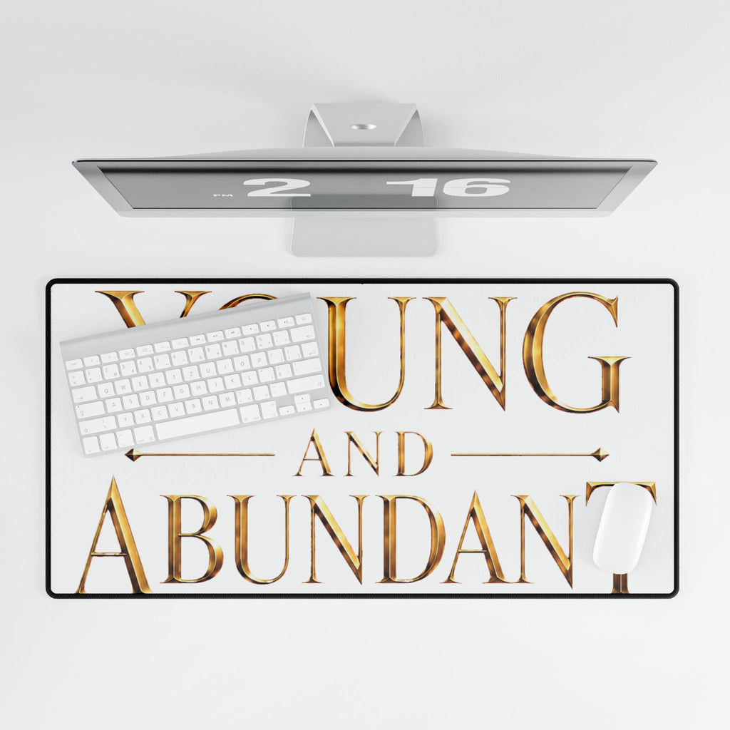 Young & Abundant Gold Statement Desk Mat — additional product view by Quiet Wealth Journey
