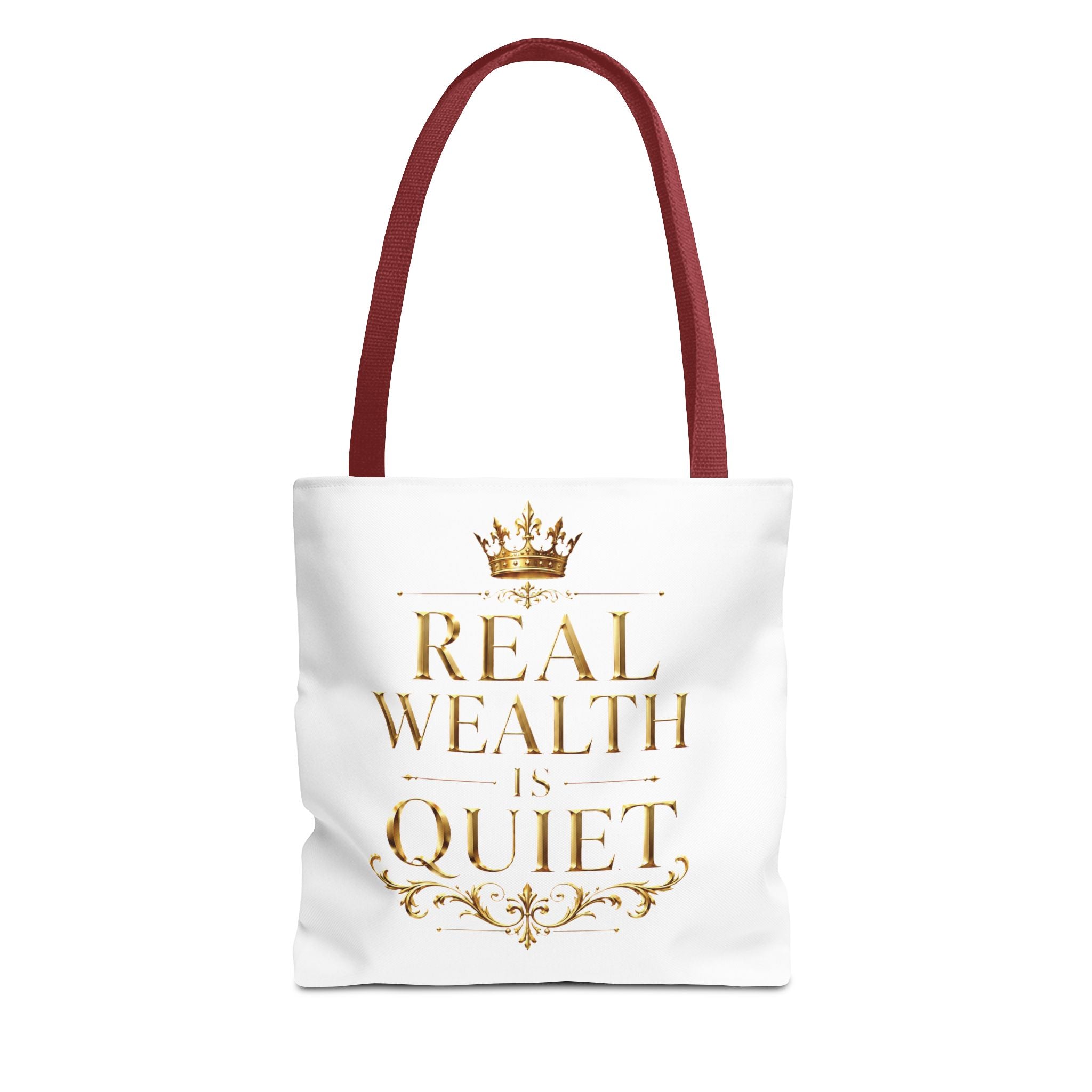 Real Wealth Is Quiet Gold Statement Tote — alternate product view by Quiet Wealth Journey