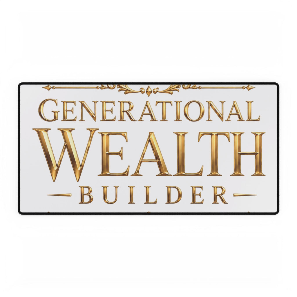Generational Wealth Builder Gold Desk Mat — featured product view by Quiet Wealth Journey