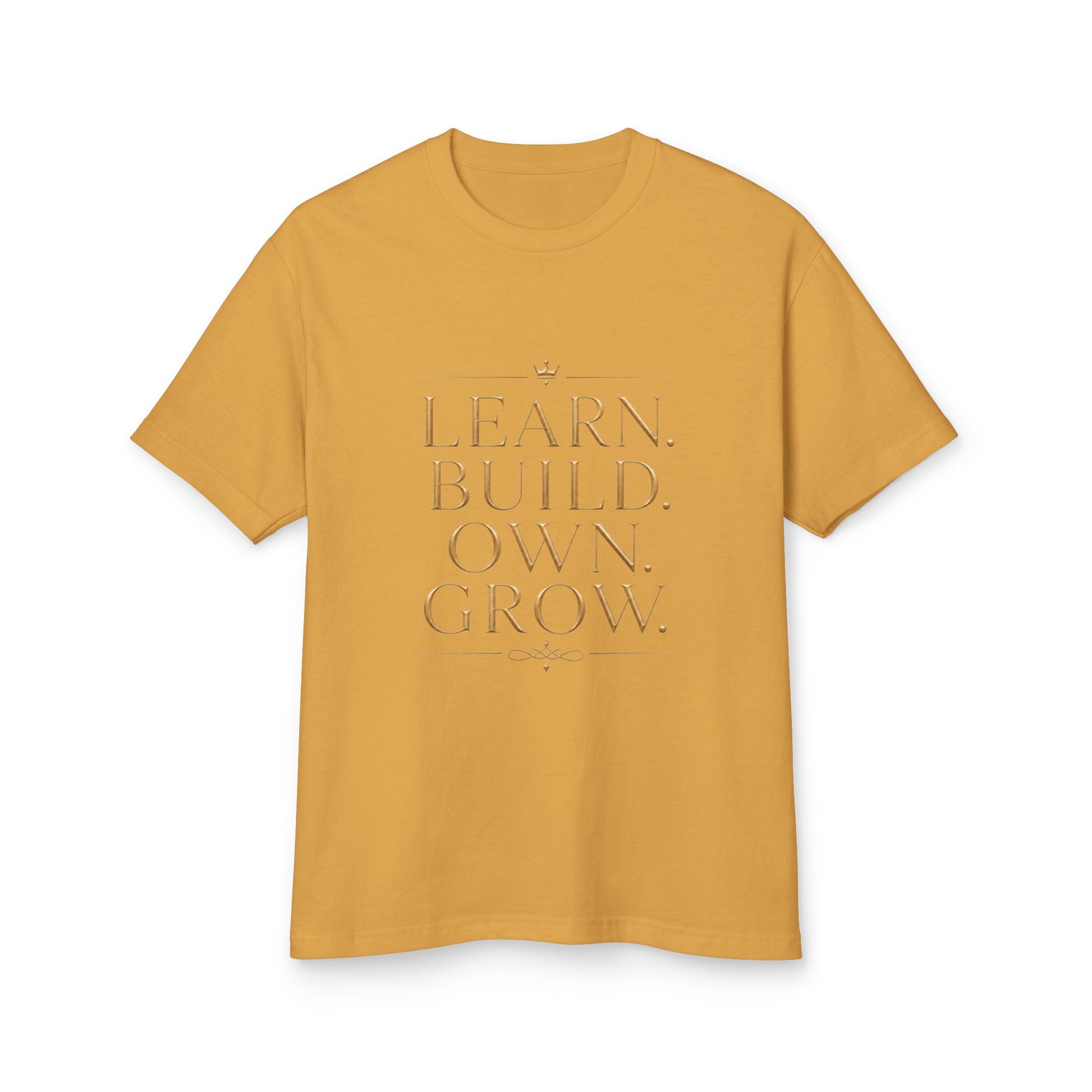 Learn. Build. Own. Grow. Garment-Dyed Tee — alternate product view by Quiet Wealth Journey