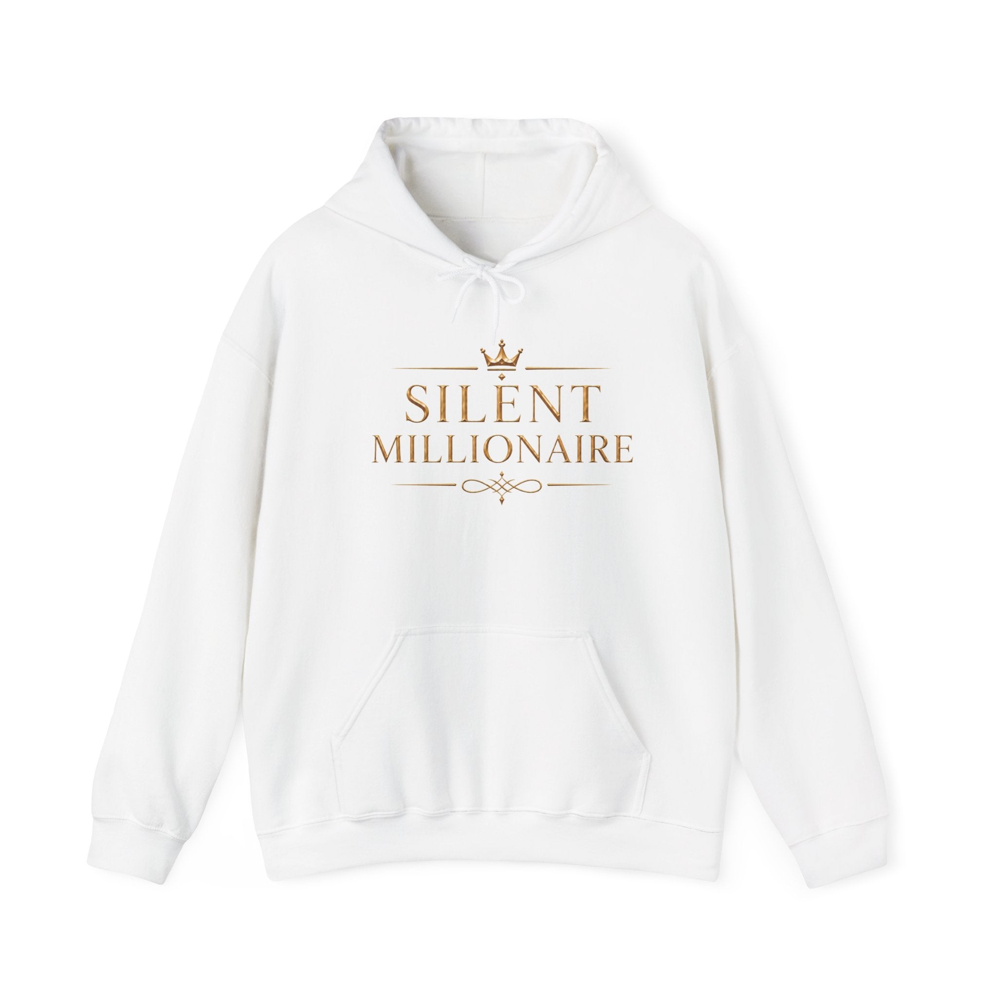 Silent Millionaire Gold Statement Hoodie — featured product view by Quiet Wealth Journey