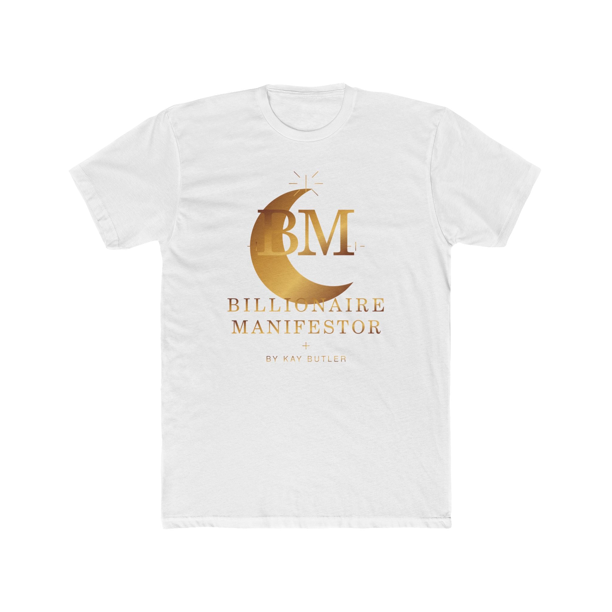 Billionaire Manifestor Gold Monogram Tee — featured product view by Quiet Wealth Journey