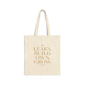 Learn. Build. Own. Grow. | Quiet Wealth Journey Canvas Tote Bag