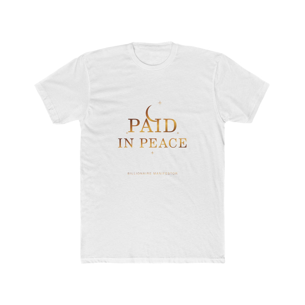 Paid in Peace Gold Affirmation Tee — featured product view by Quiet Wealth Journey