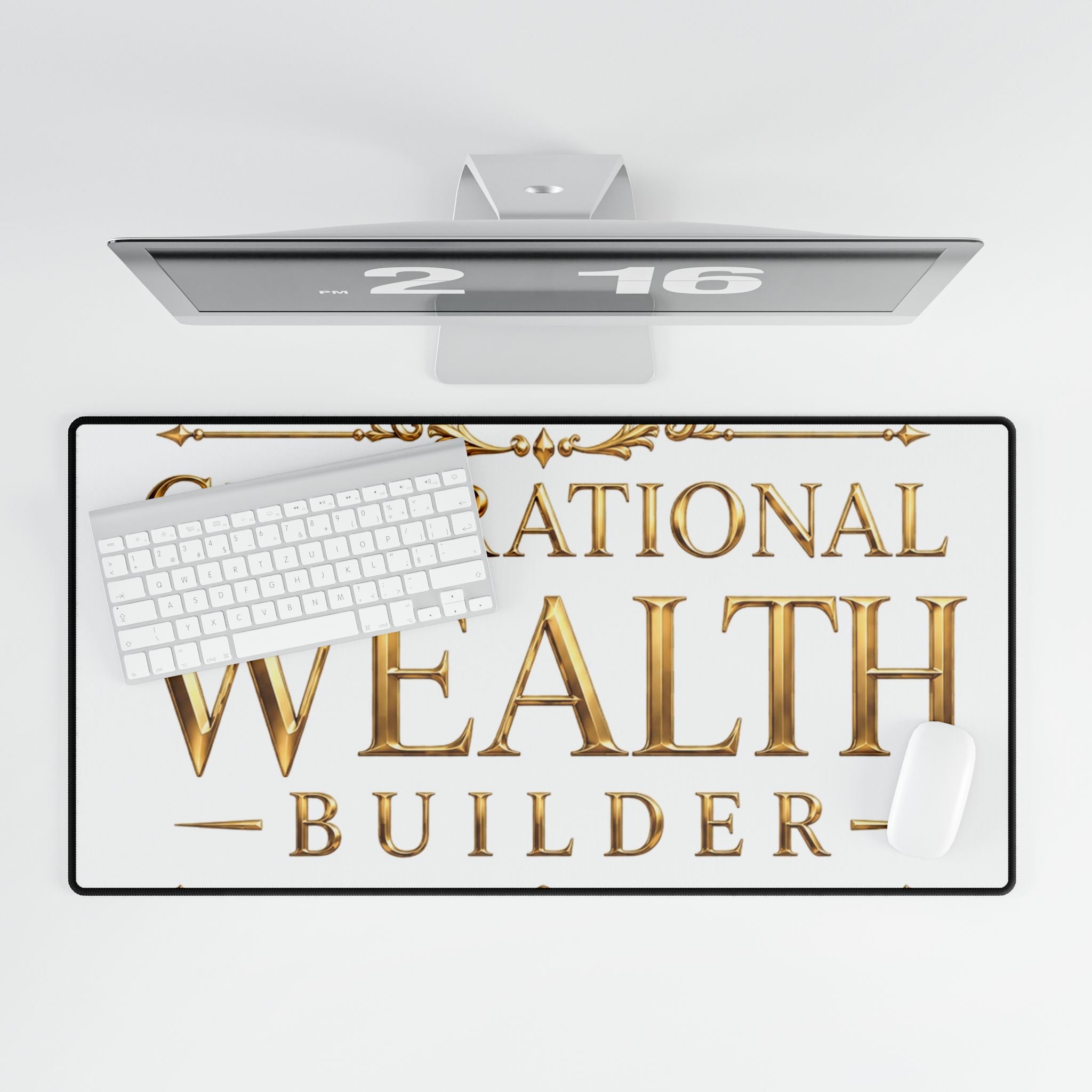 Generational Wealth Builder Gold Desk Mat — additional product view by Quiet Wealth Journey