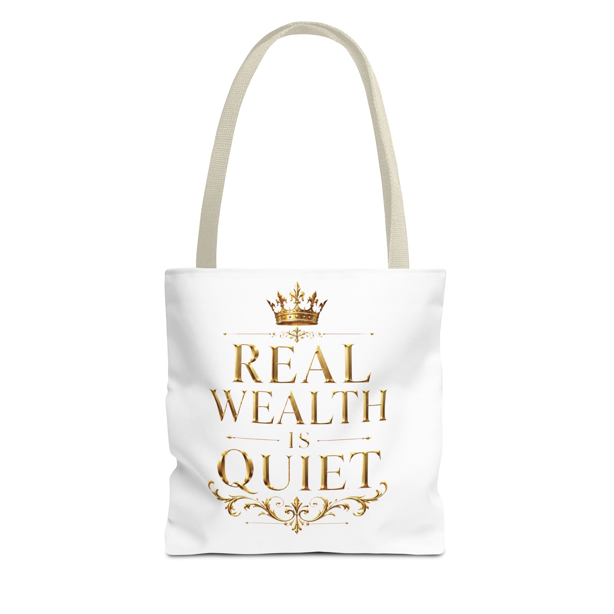 Real Wealth Is Quiet Gold Statement Tote — additional product view by Quiet Wealth Journey
