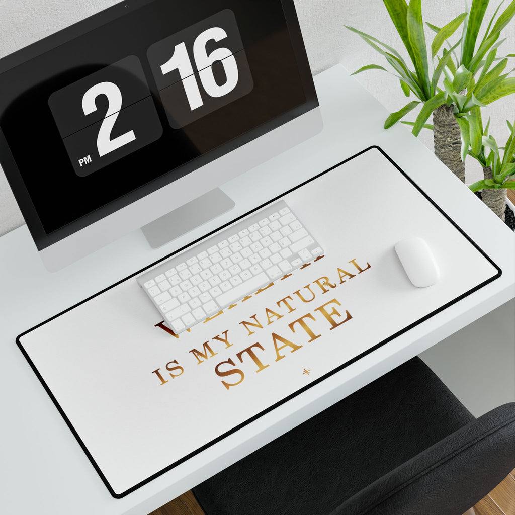 Wealth Is My Natural State Affirmation Desk Mat — design detail view by Quiet Wealth Journey