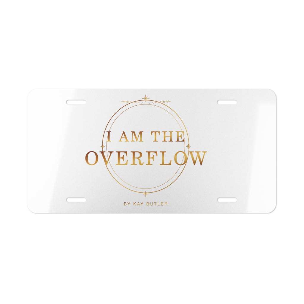 I Am the Overflow Gold Vanity Plate — featured product view by Quiet Wealth Journey