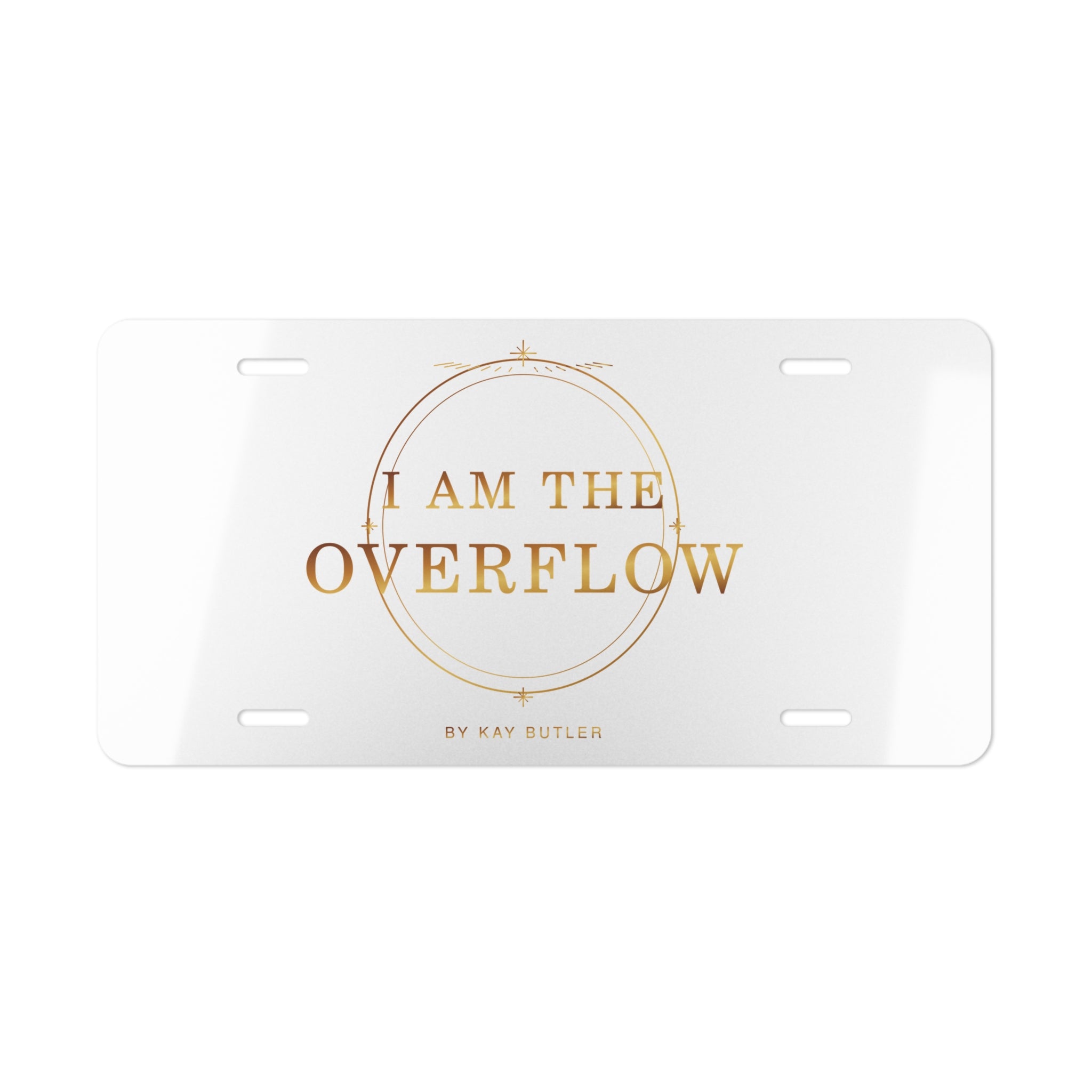 I Am the Overflow Gold Vanity Plate — featured product view by Quiet Wealth Journey