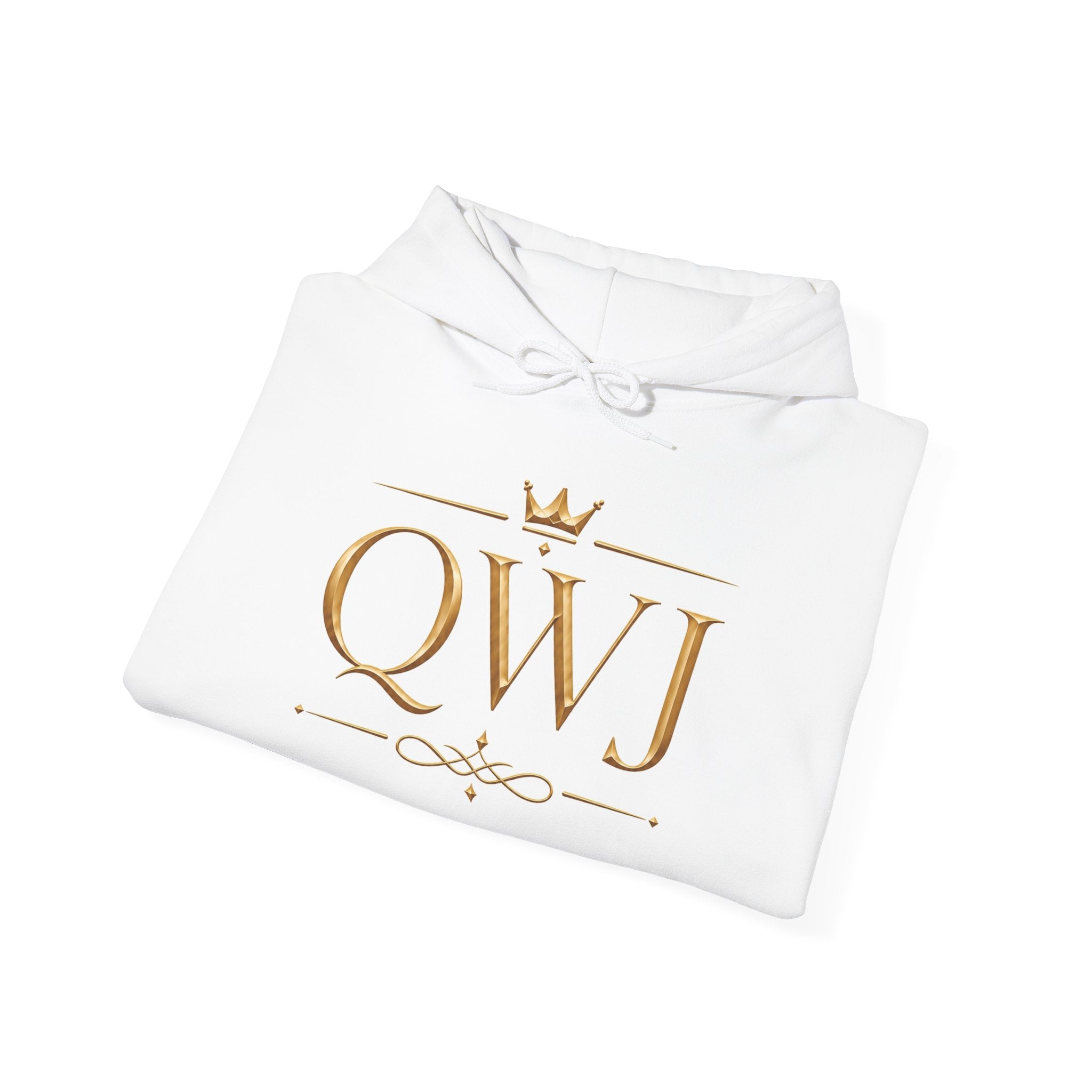 QWJ Gold Monogram Hoodie — additional product view by Quiet Wealth Journey