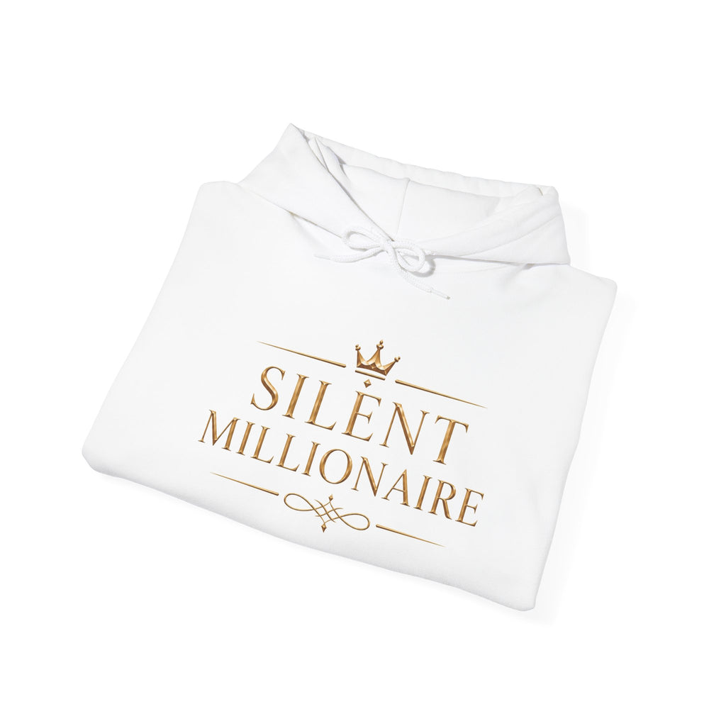 Silent Millionaire Gold Statement Hoodie — additional product view by Quiet Wealth Journey