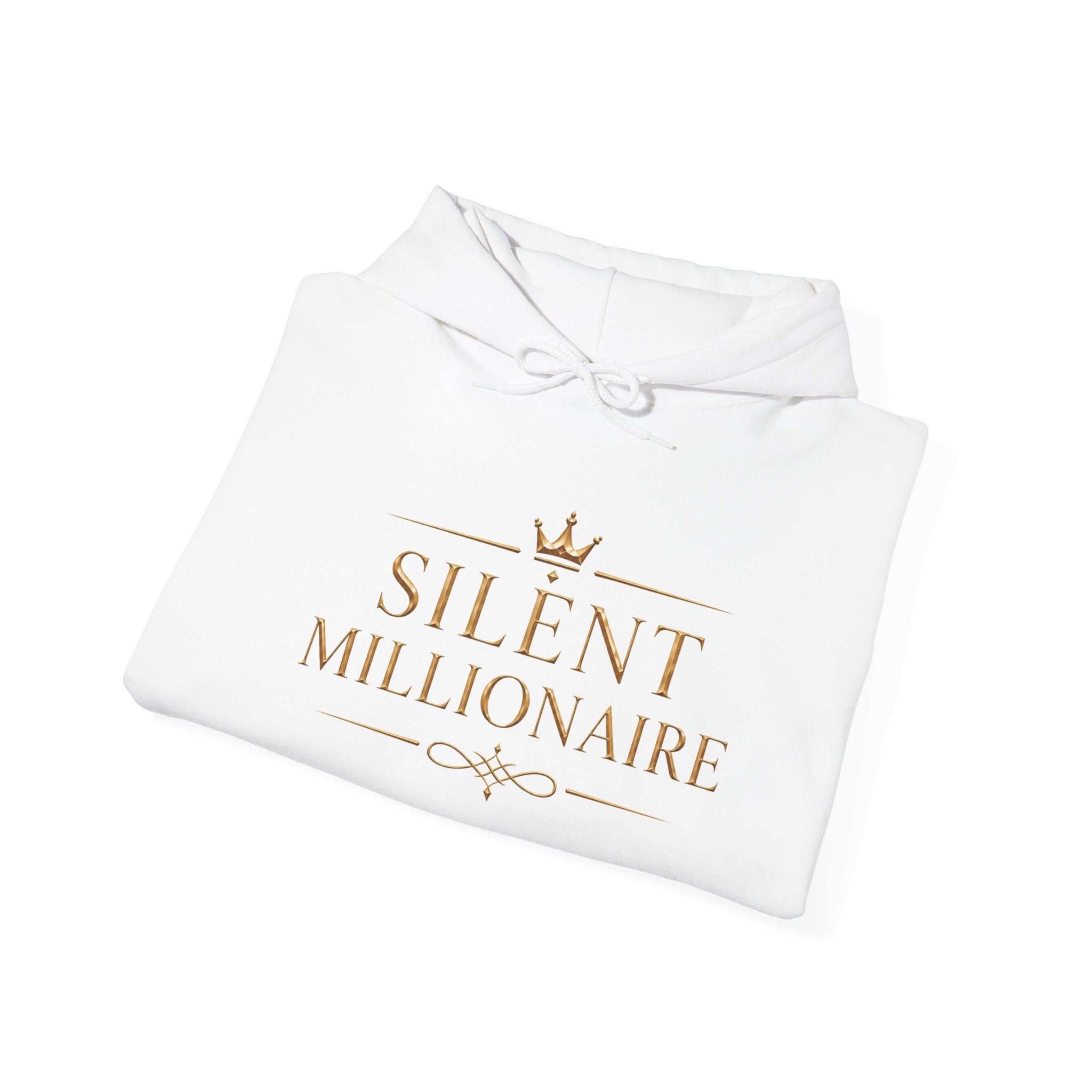 Silent Millionaire Gold Statement Hoodie — additional product view by Quiet Wealth Journey