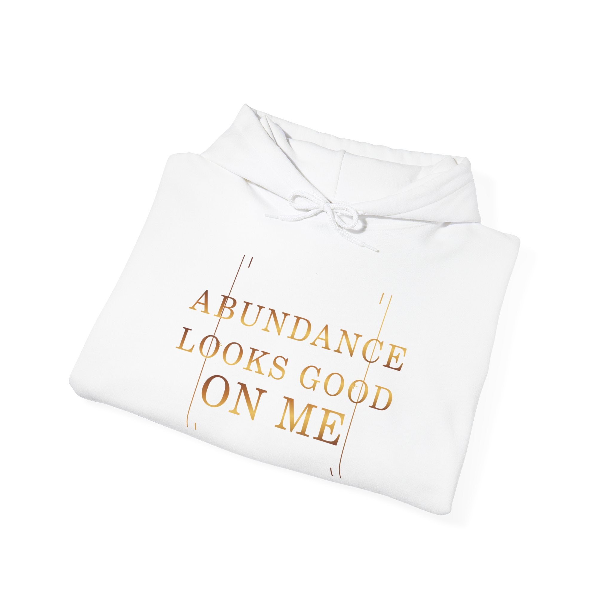 Abundance Looks Good on Me Gold Affirmation Hoodie — additional product view by Quiet Wealth Journey