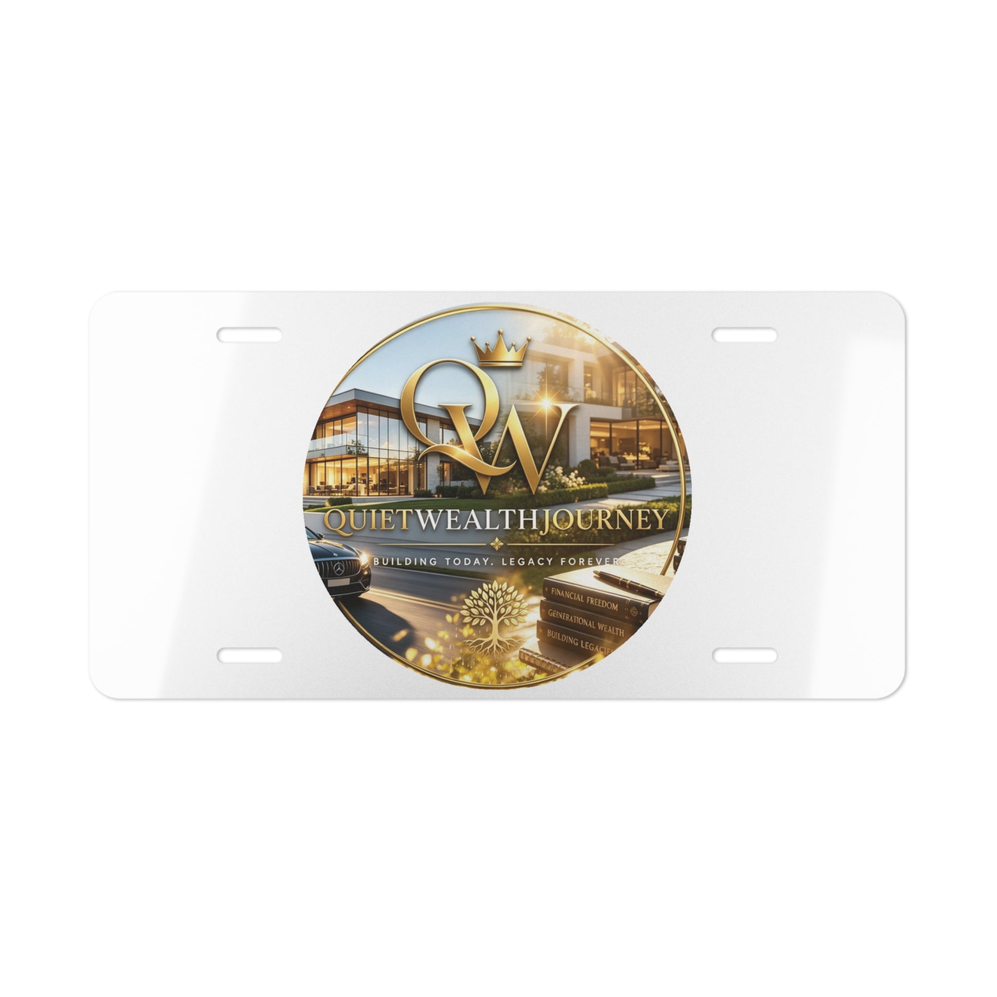 Quiet Wealth Journey Lifestyle Vanity Plate – Light — featured product view by Quiet Wealth Journey