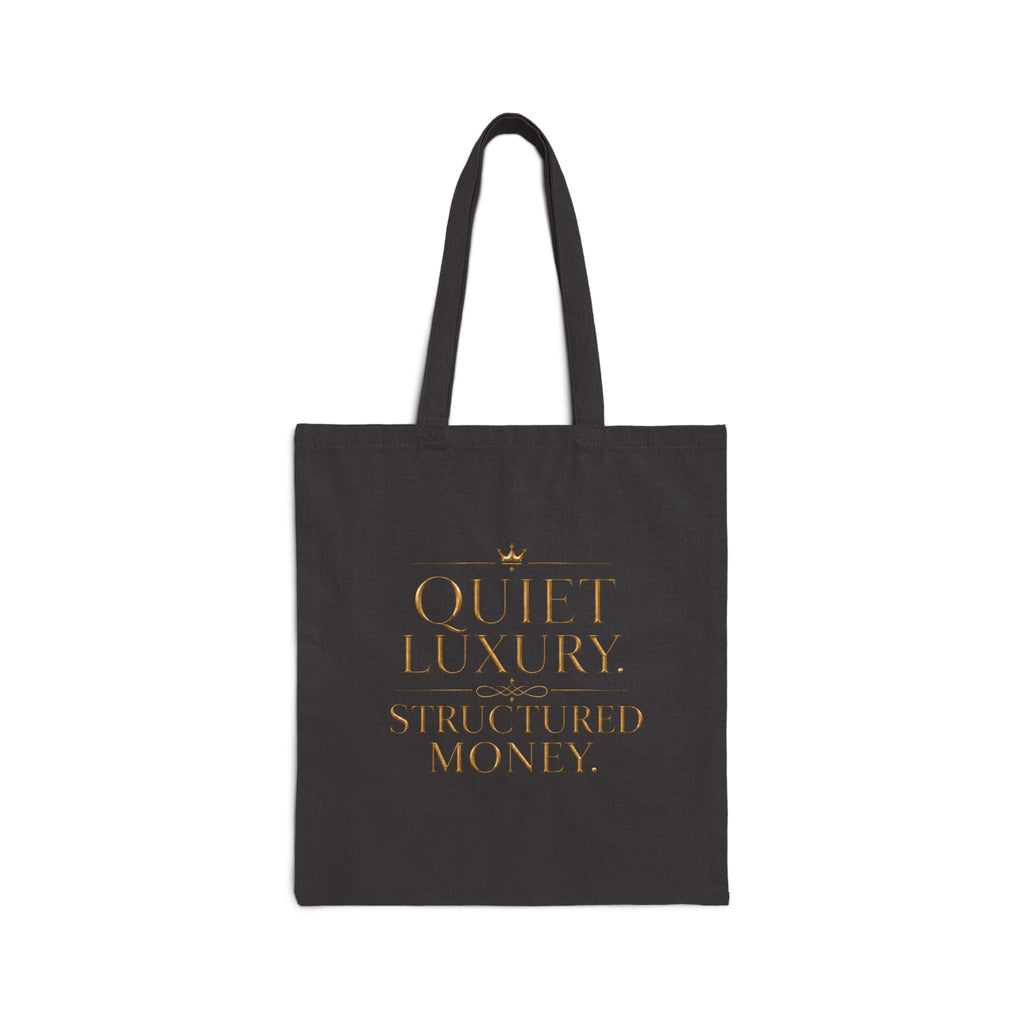 Quiet Luxury Structured Money | Quiet Wealth Journey Canvas Tote Bag