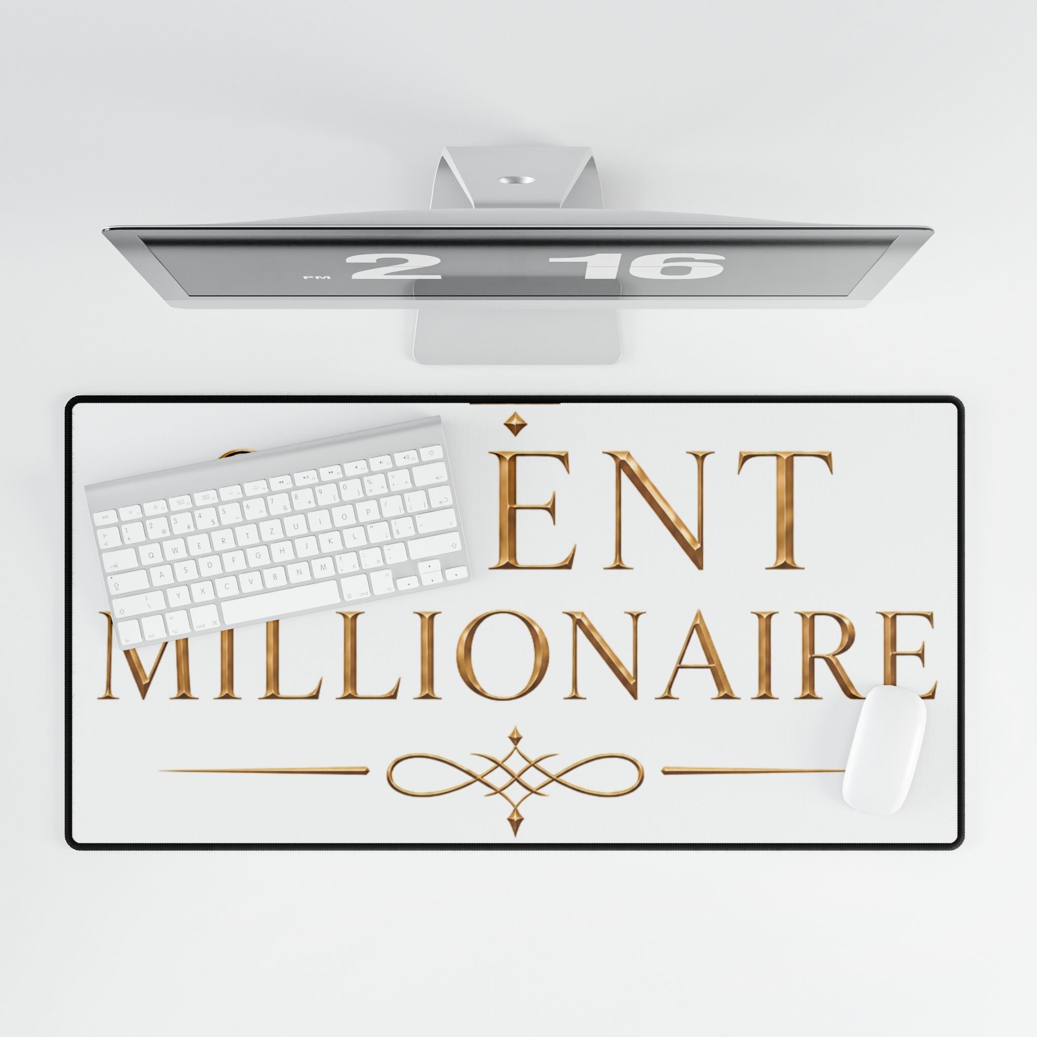 Silent Millionaire Gold Statement Desk Mat — additional product view by Quiet Wealth Journey