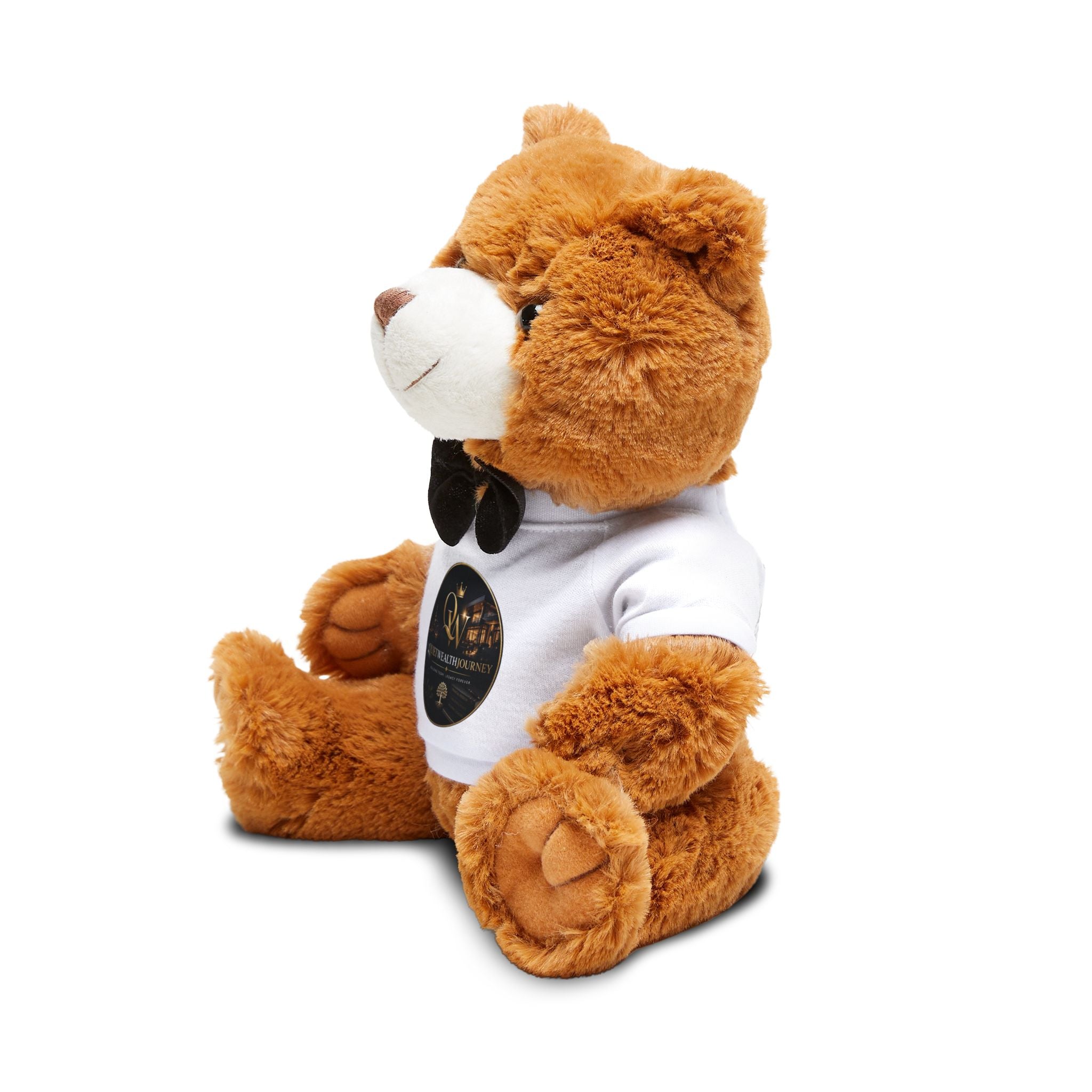 Quiet Wealth Journey Logo Teddy Bear – Dark — design detail view by Quiet Wealth Journey