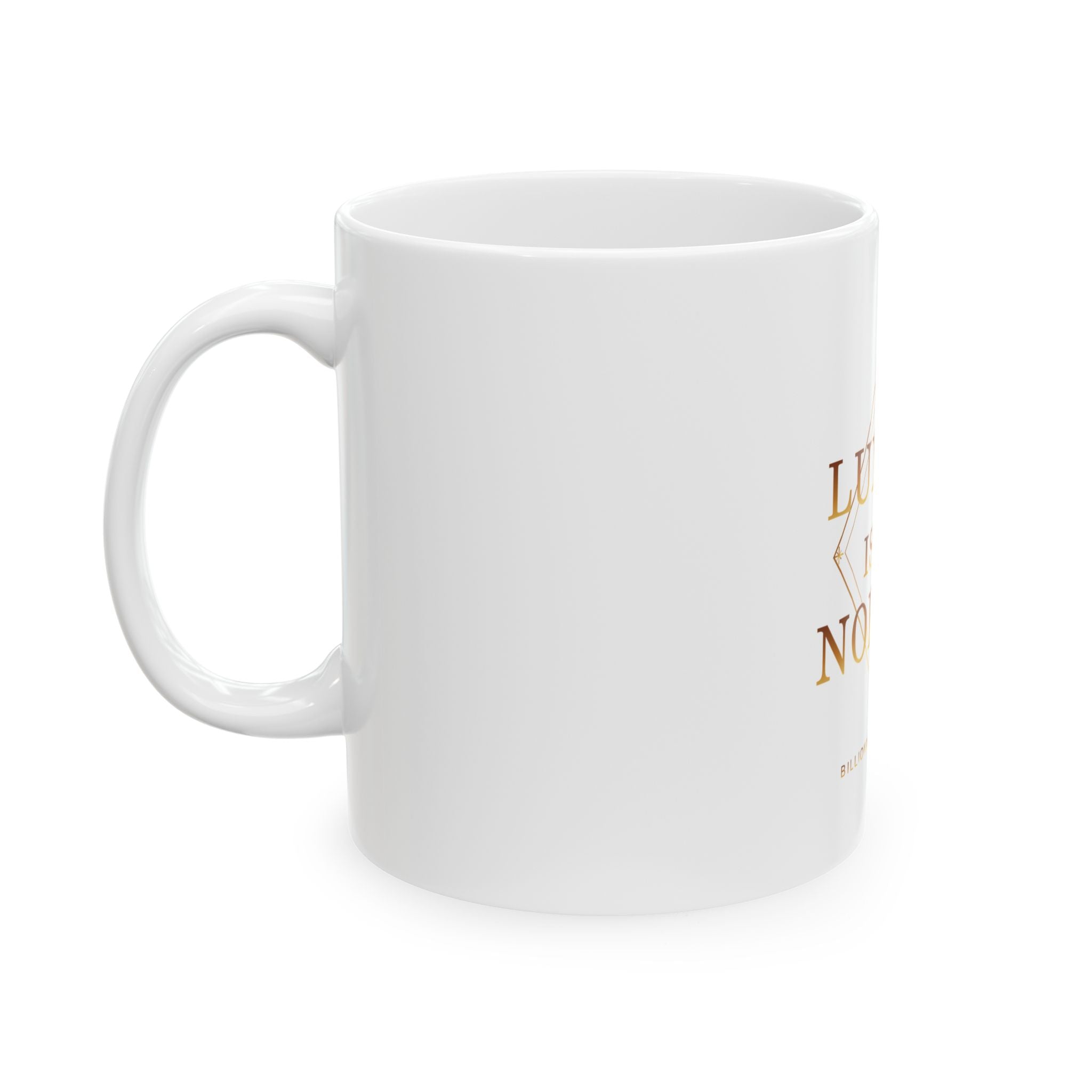 Luxury Is My Normal Affirmation Mug — design detail view by Quiet Wealth Journey
