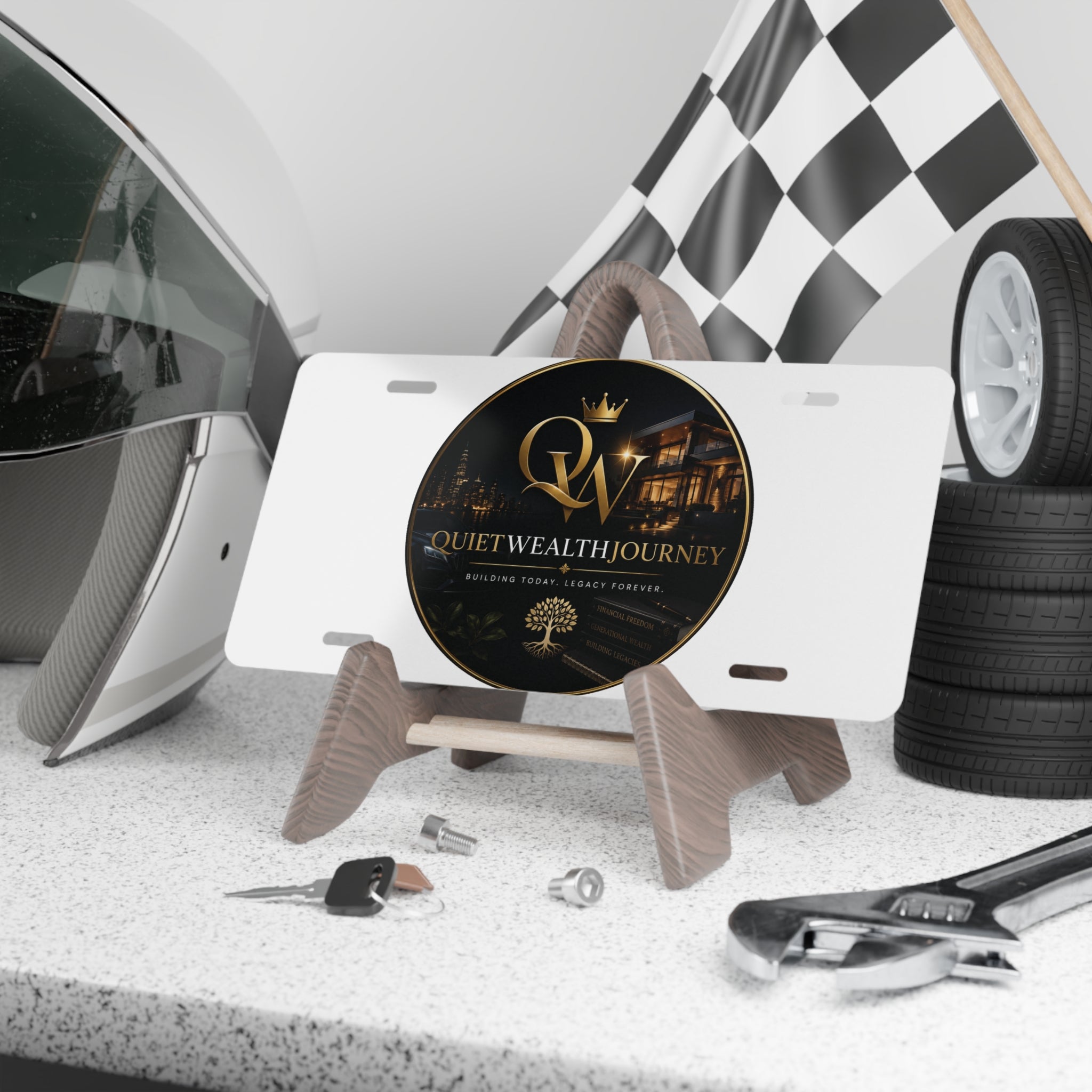 Quiet Wealth Journey Lifestyle Vanity Plate – Dark — additional product view by Quiet Wealth Journey
