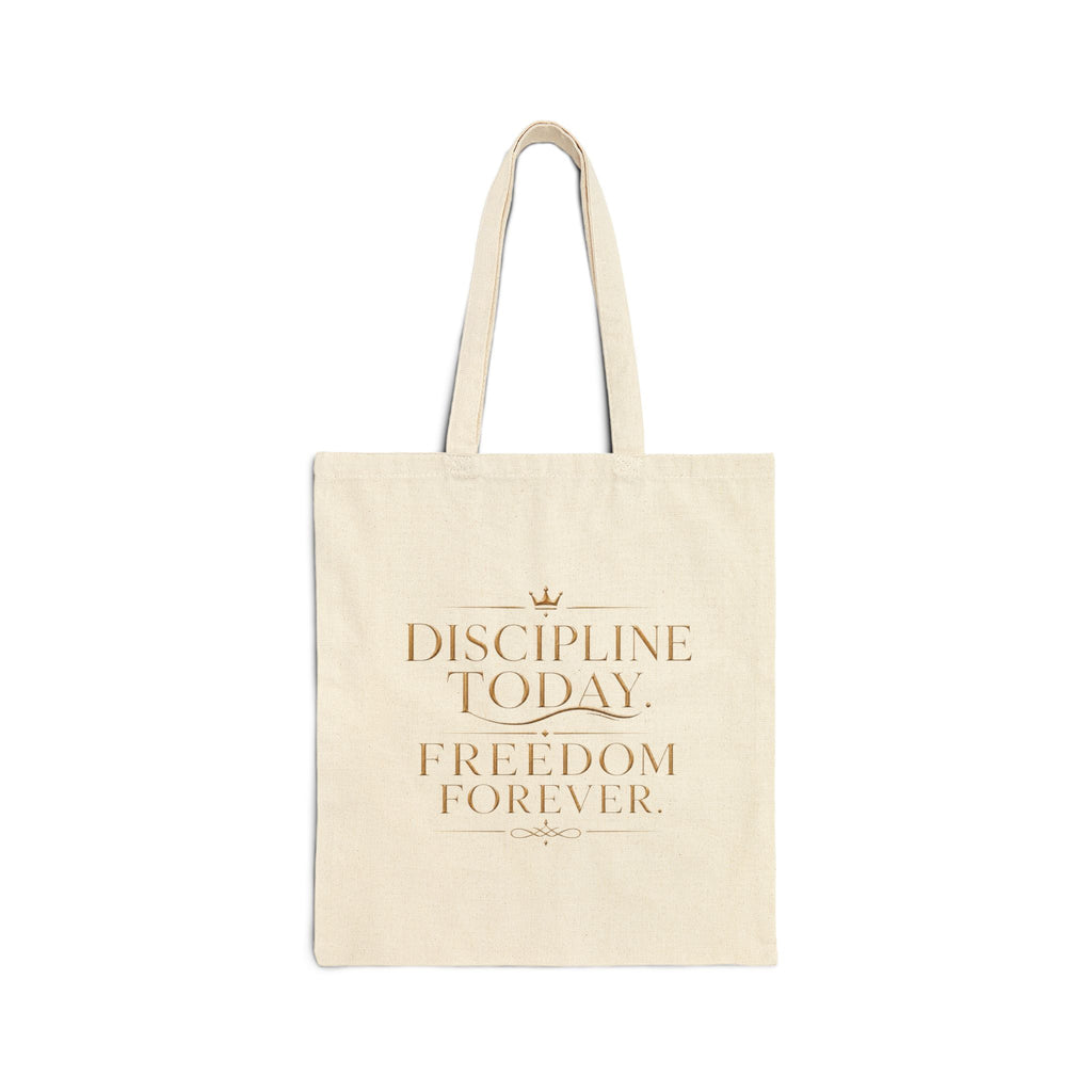 Discipline Today. Freedom Forever. | Quiet Wealth Journey Canvas Tote Bag