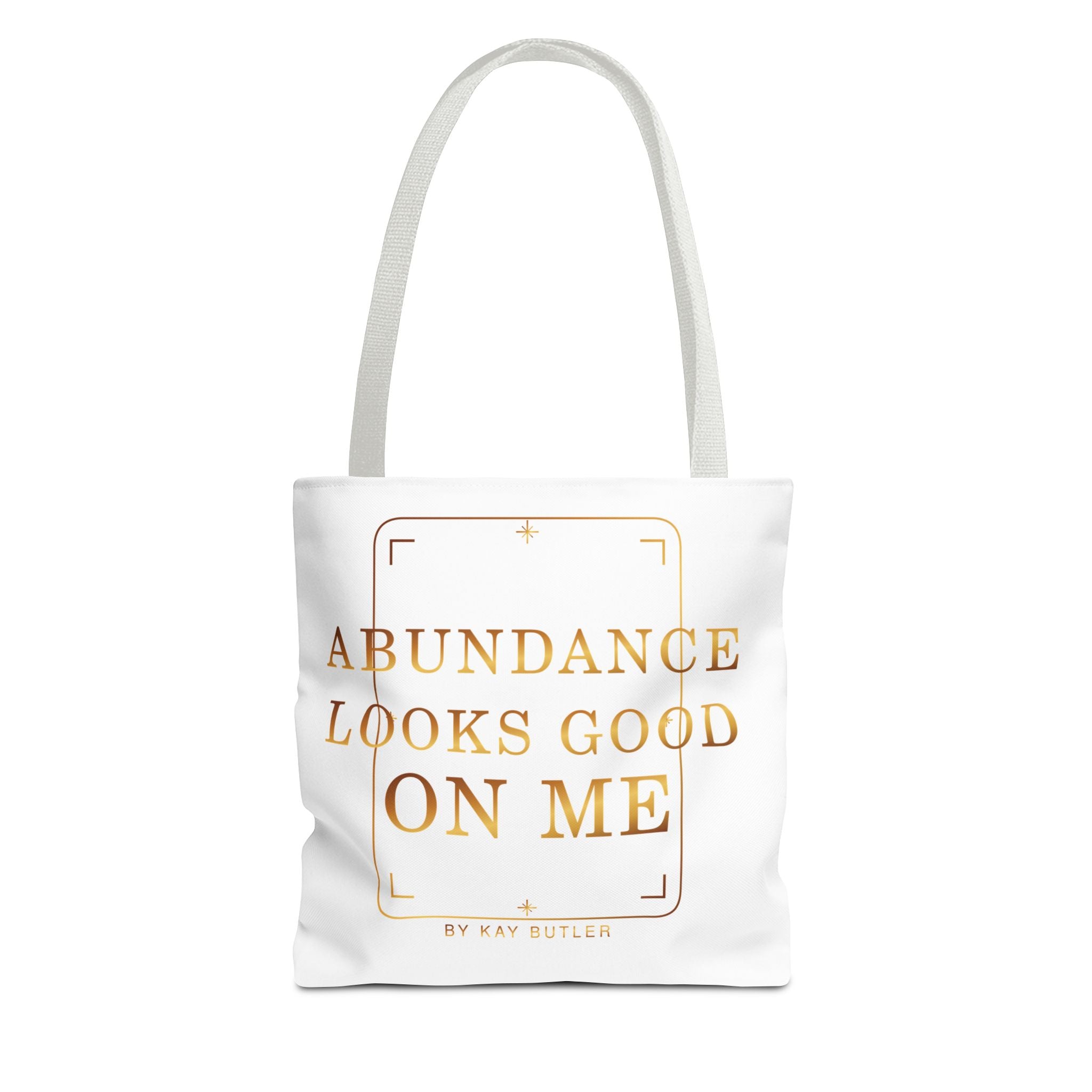 Abundance Looks Good on Me Gold Statement Tote — design detail view by Quiet Wealth Journey