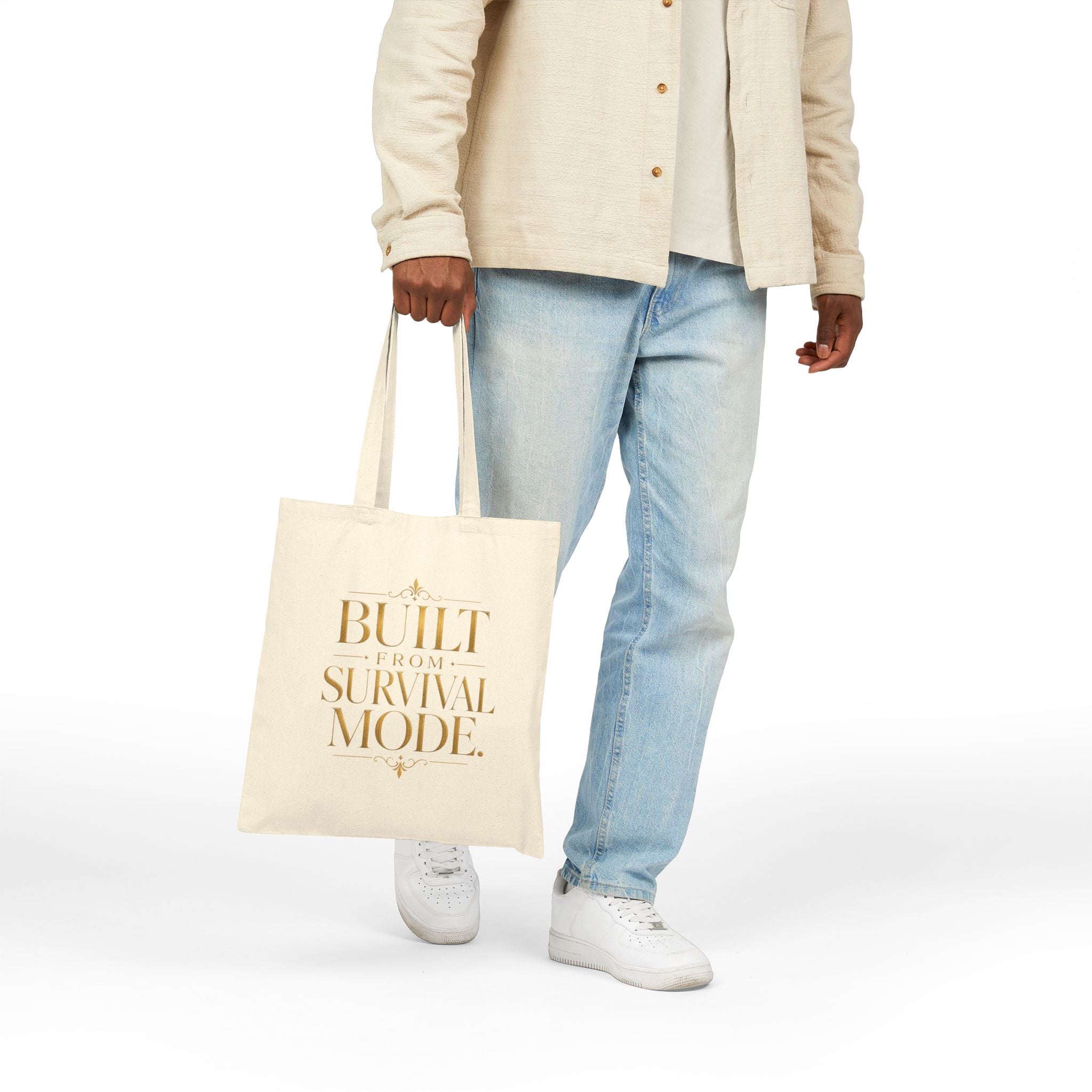 Built From Survival Mode | Quiet Wealth Journey Canvas Tote Bag