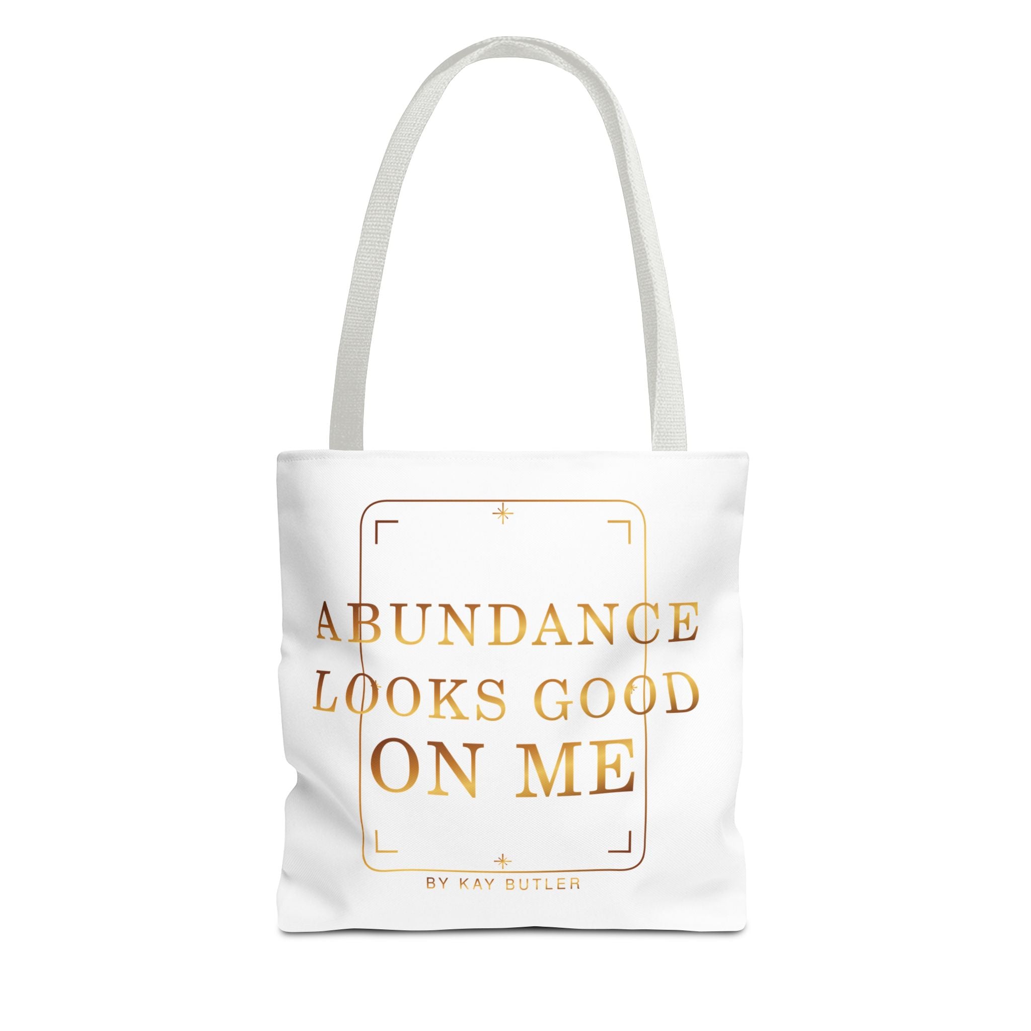 Abundance Looks Good on Me Gold Statement Tote – Alternate — design detail view by Quiet Wealth Journey