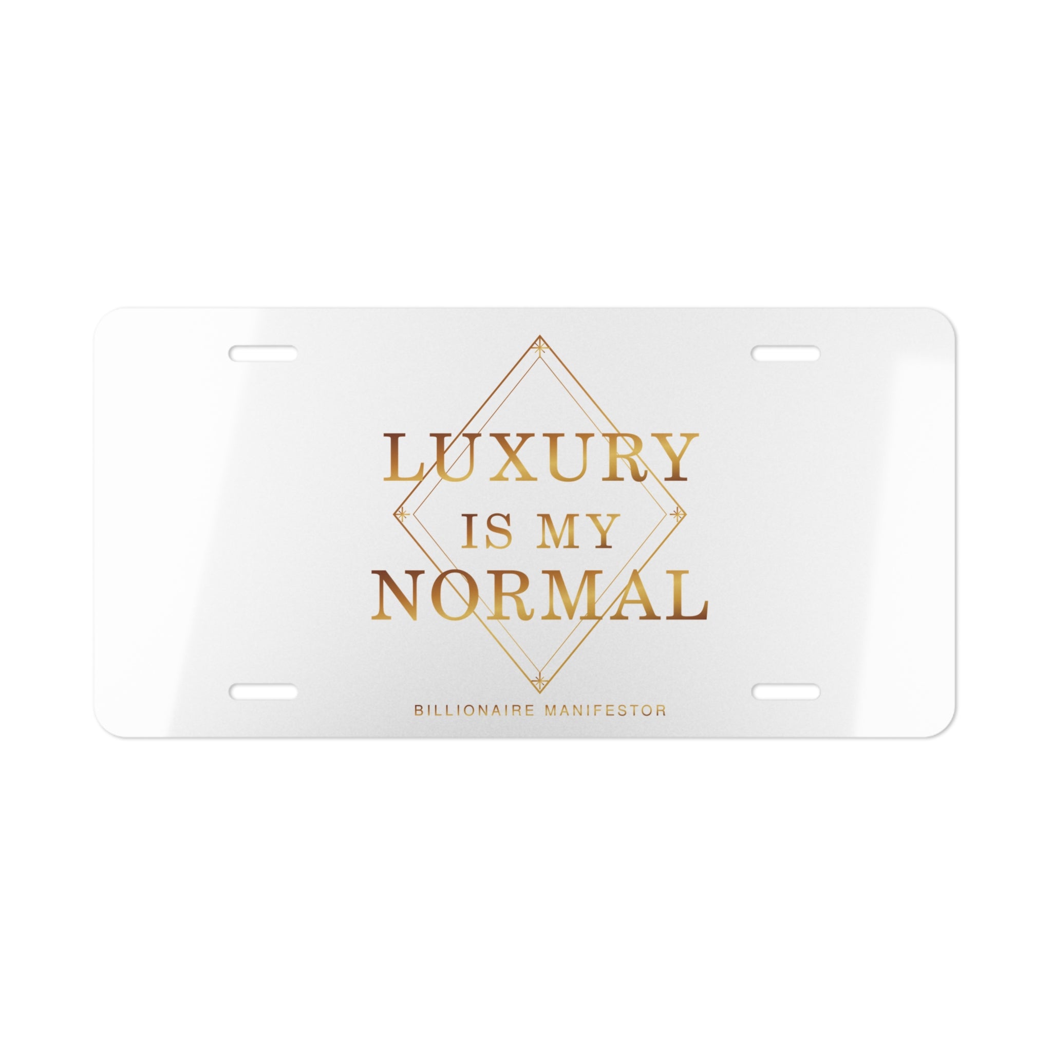 Luxury Is My Normal Gold Vanity Plate — featured product view by Quiet Wealth Journey