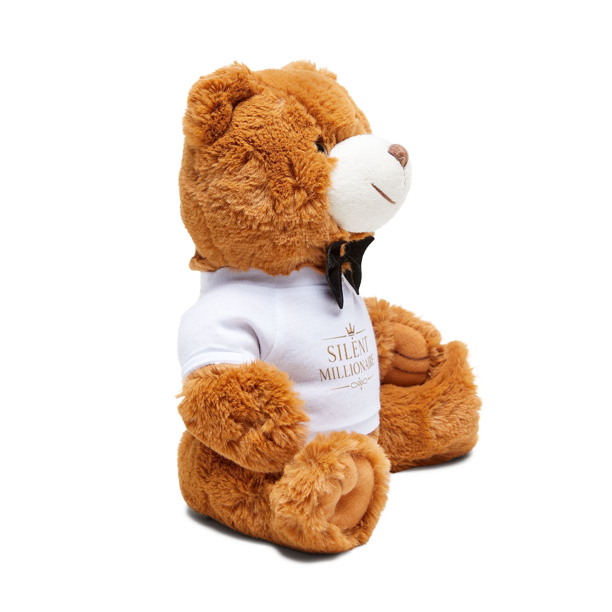 Silent Millionaire Gold Teddy Bear — alternate product view by Quiet Wealth Journey