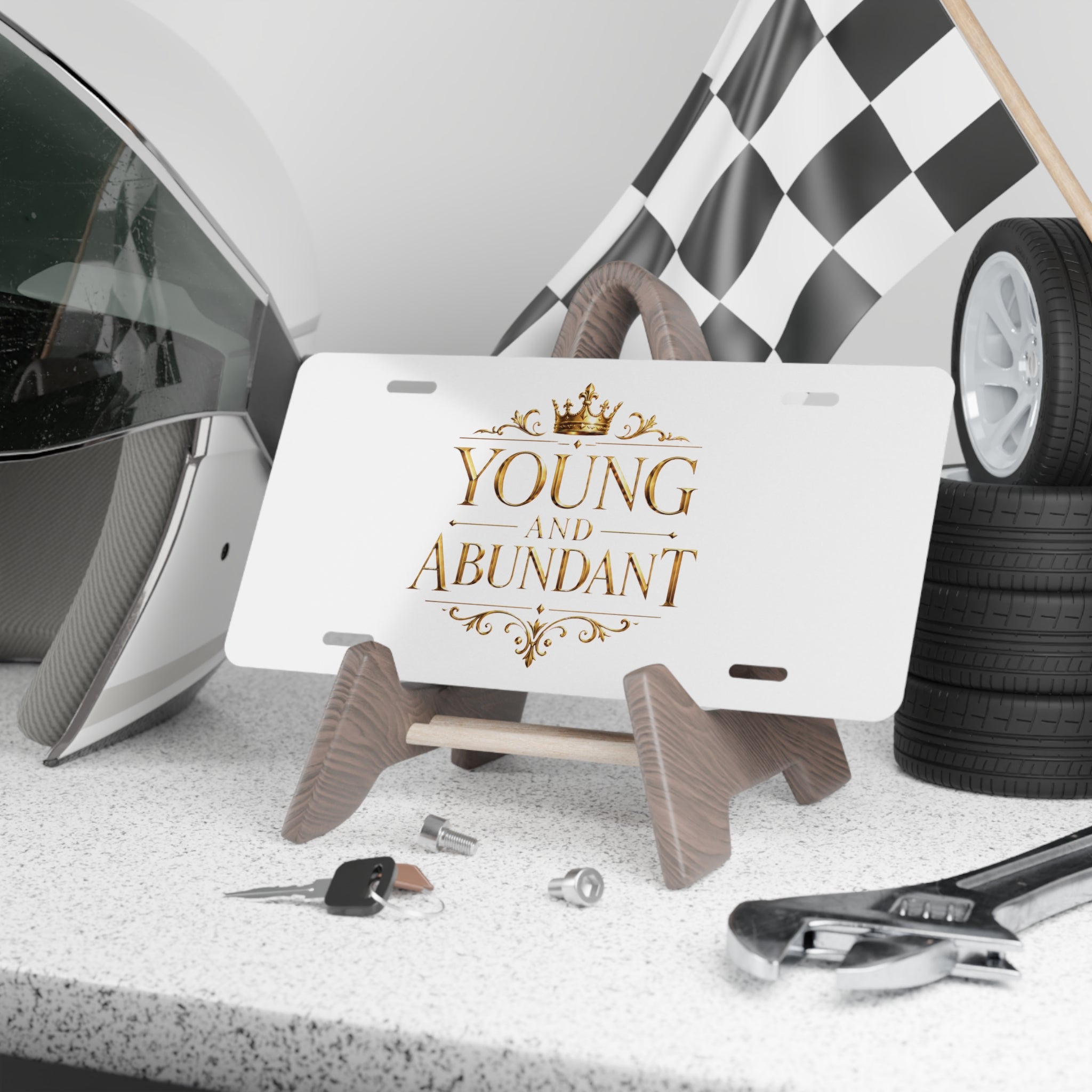 Young & Abundant Gold Vanity Plate — additional product view by Quiet Wealth Journey