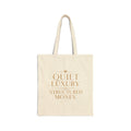 Quiet Luxury Structured Money | Quiet Wealth Journey Canvas Tote Bag