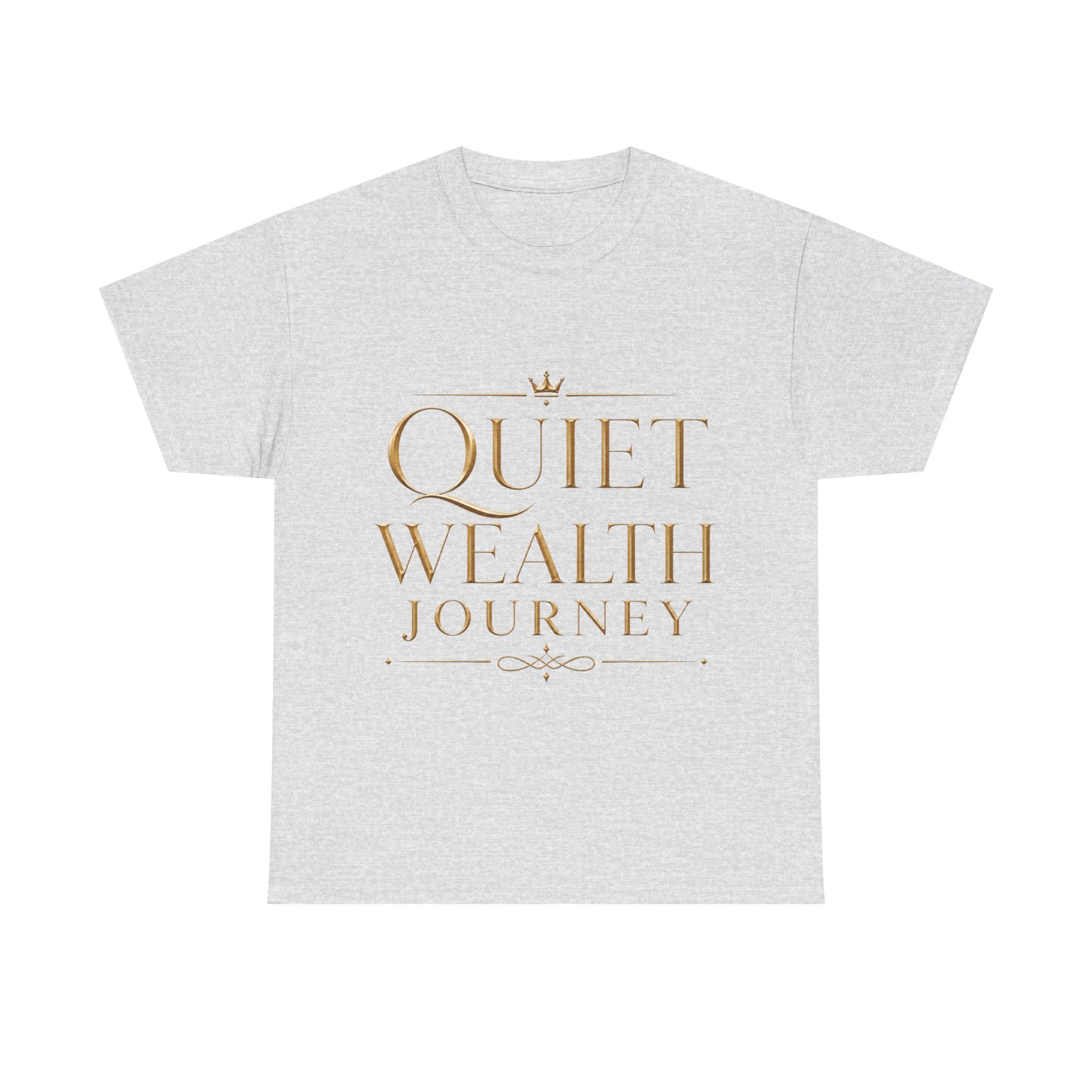 Quiet Wealth Journey Signature Heavy Cotton Tee — design detail view by Quiet Wealth Journey
