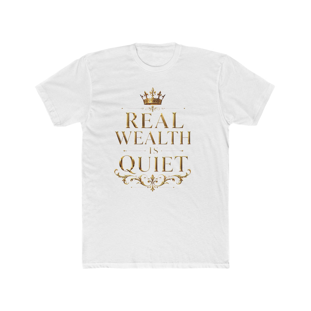 Real Wealth Is Quiet Gold Affirmation Tee — featured product view by Quiet Wealth Journey