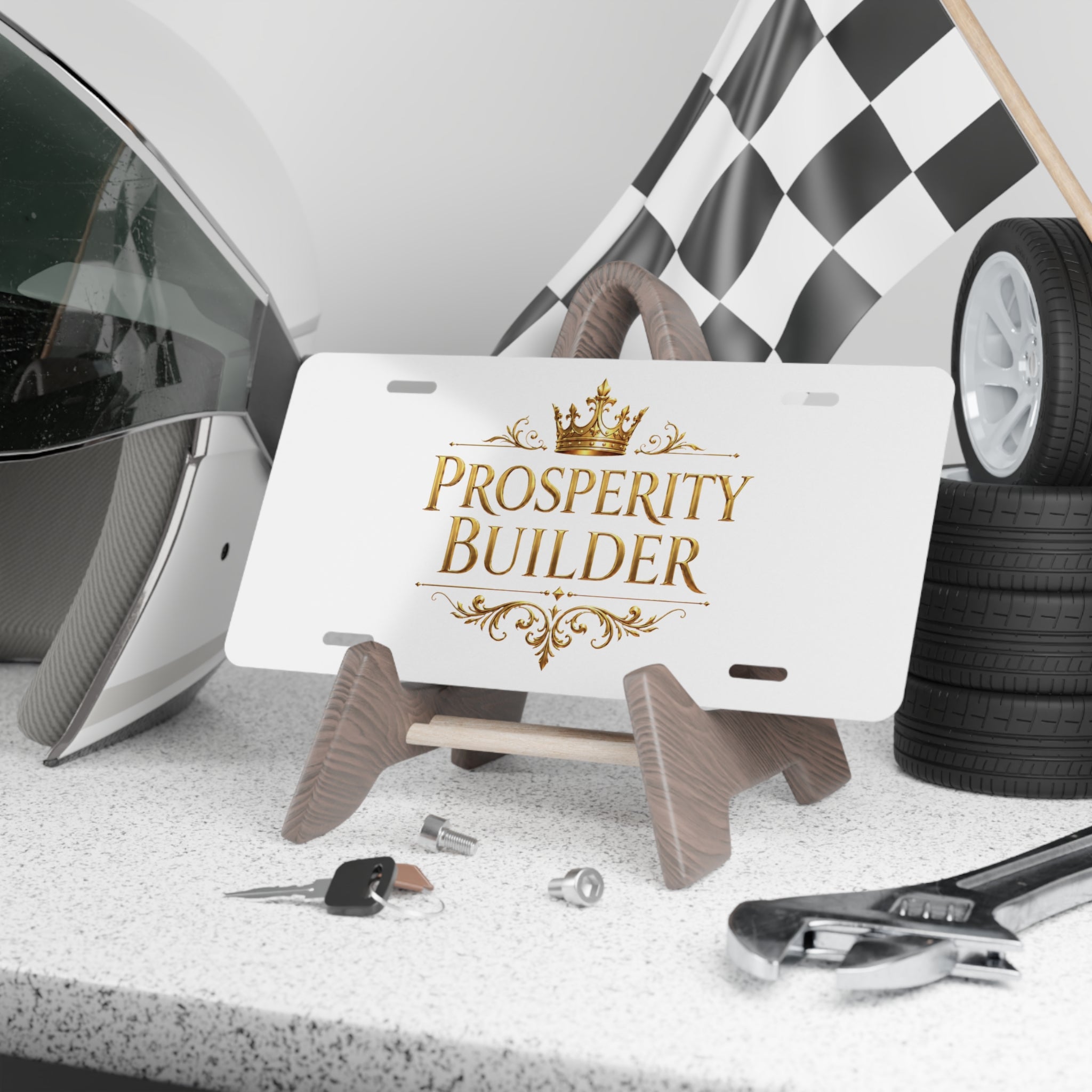 Prosperity Builder Gold Vanity Plate — additional product view by Quiet Wealth Journey