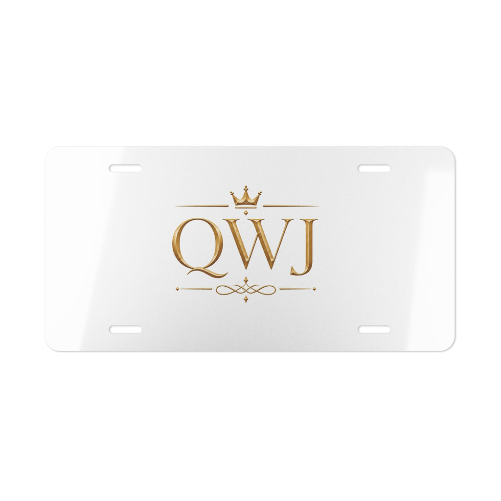 QWJ Gold Monogram Vanity Plate — featured product view by Quiet Wealth Journey