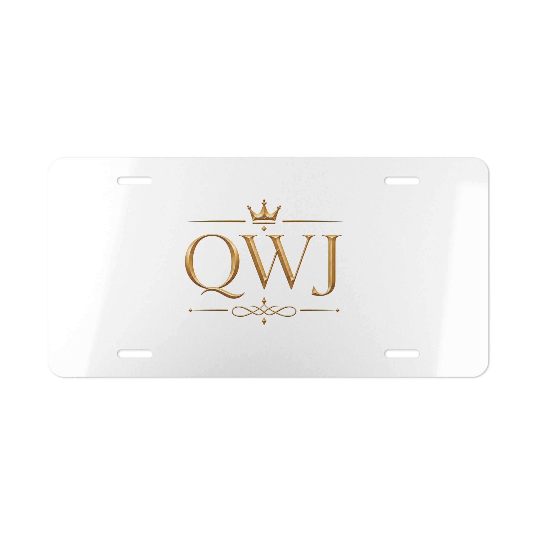 QWJ Gold Monogram Vanity Plate — featured product view by Quiet Wealth Journey