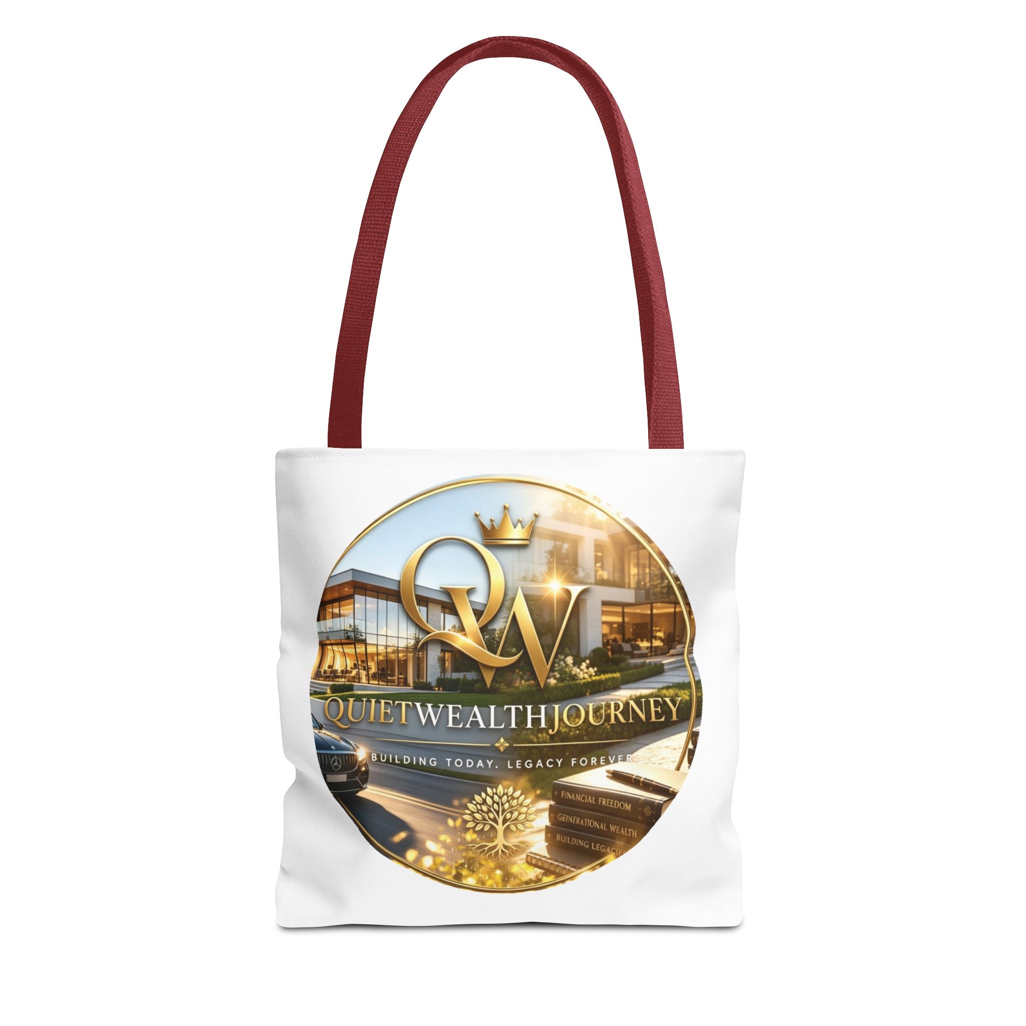 Quiet Wealth Journey Lifestyle Logo Tote – Light — alternate product view by Quiet Wealth Journey