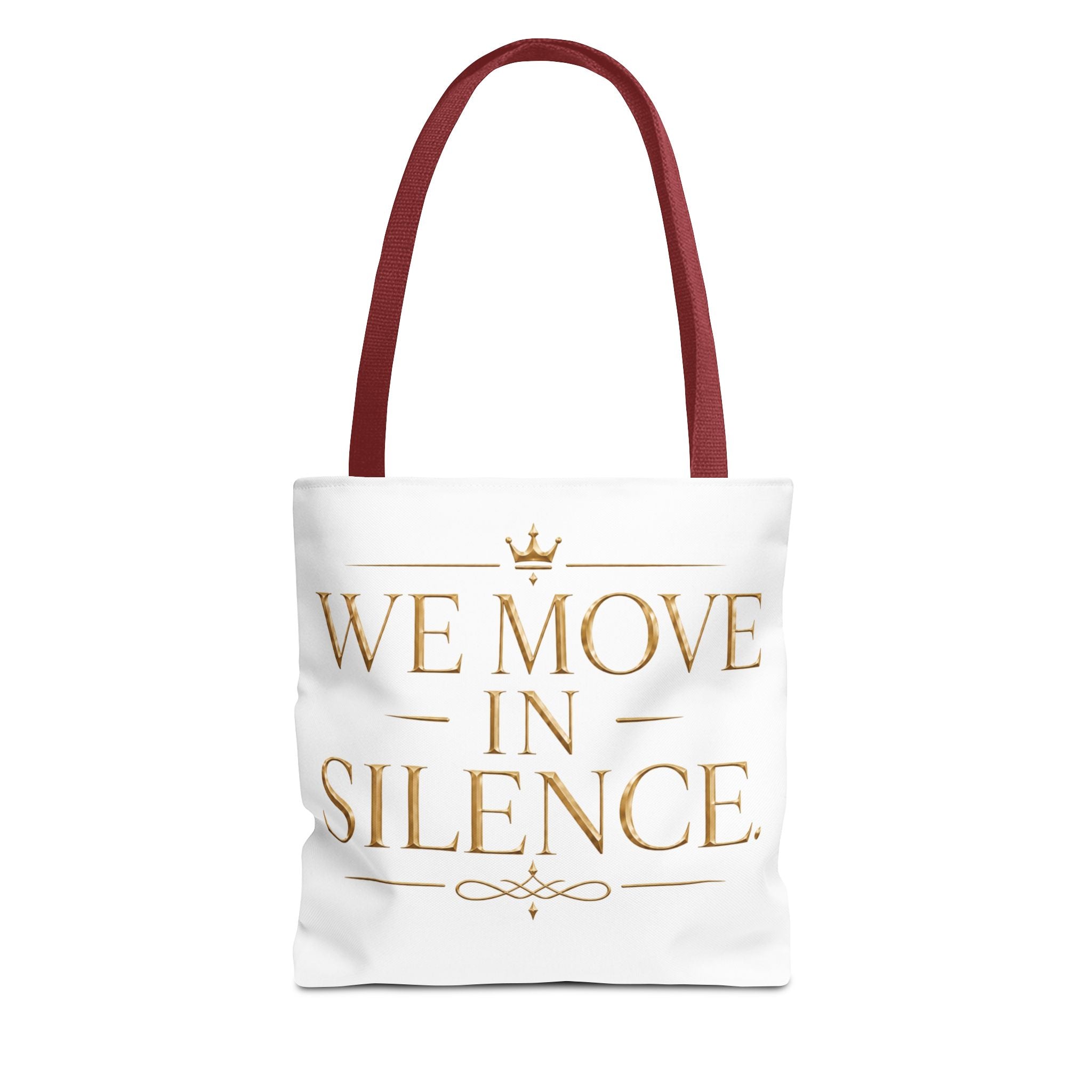 We Move in Silence Gold Statement Tote — alternate product view by Quiet Wealth Journey