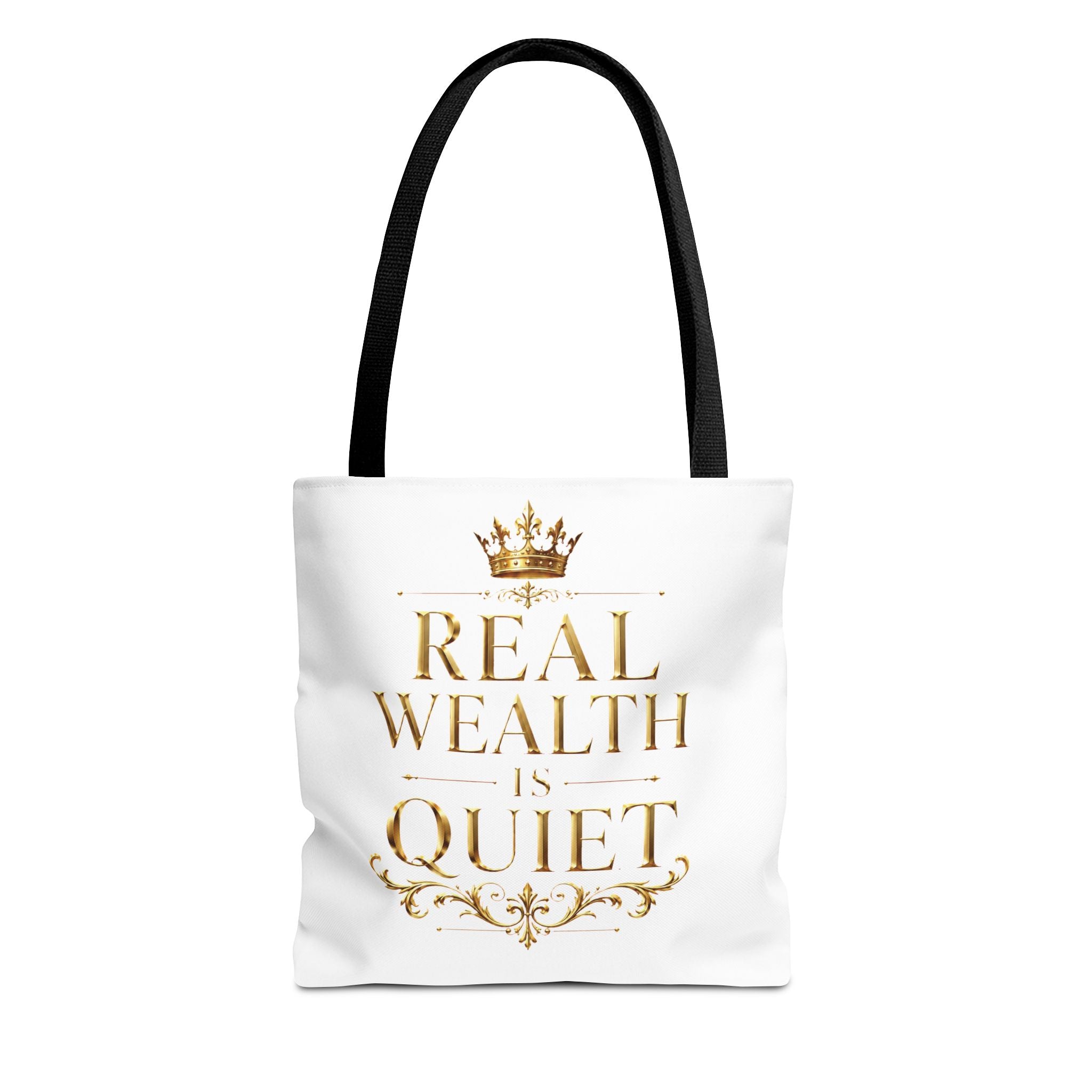 Real Wealth Is Quiet Gold Statement Tote — featured product view by Quiet Wealth Journey