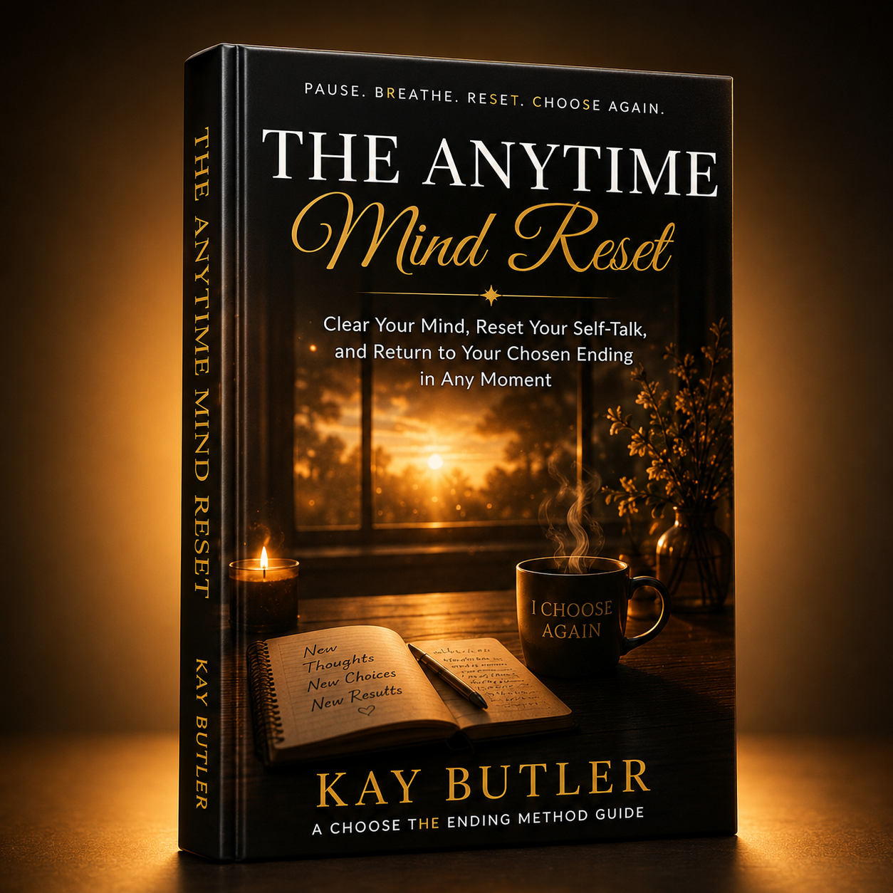 The Anytime Mind Reset digital guide by Kay Butler - 3D TikTok Shop book mockup